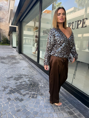 Pantalone in raso ballon