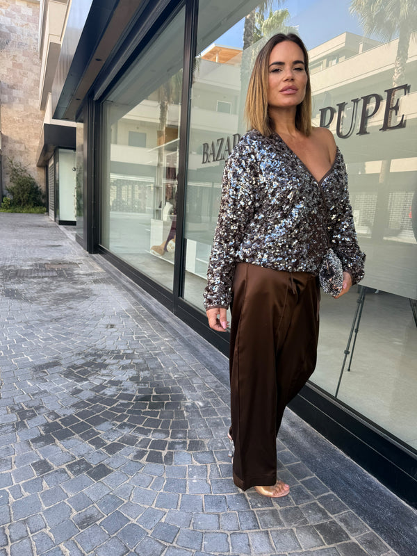 Pantalone in raso ballon