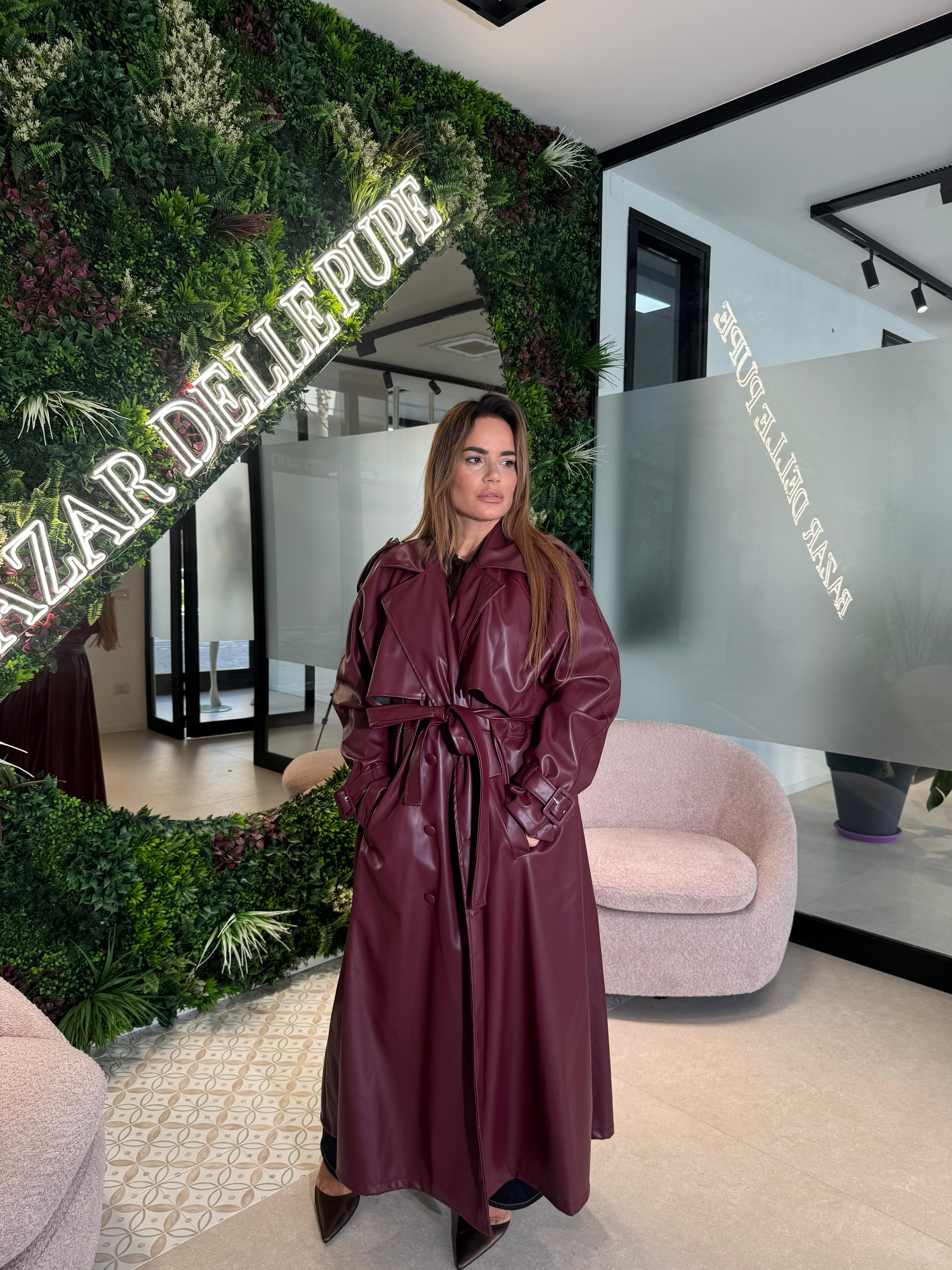Trench ecopelle curvy