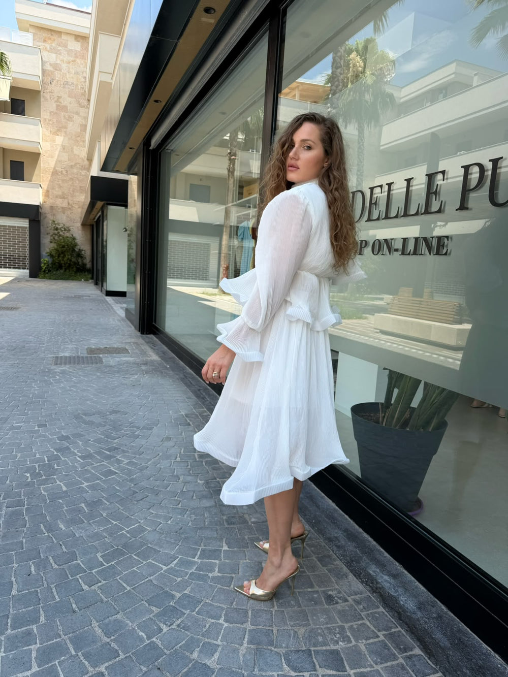 Cordset plissé white
