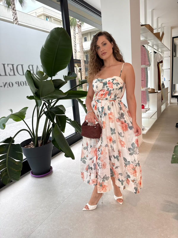 Abito bustier fiori