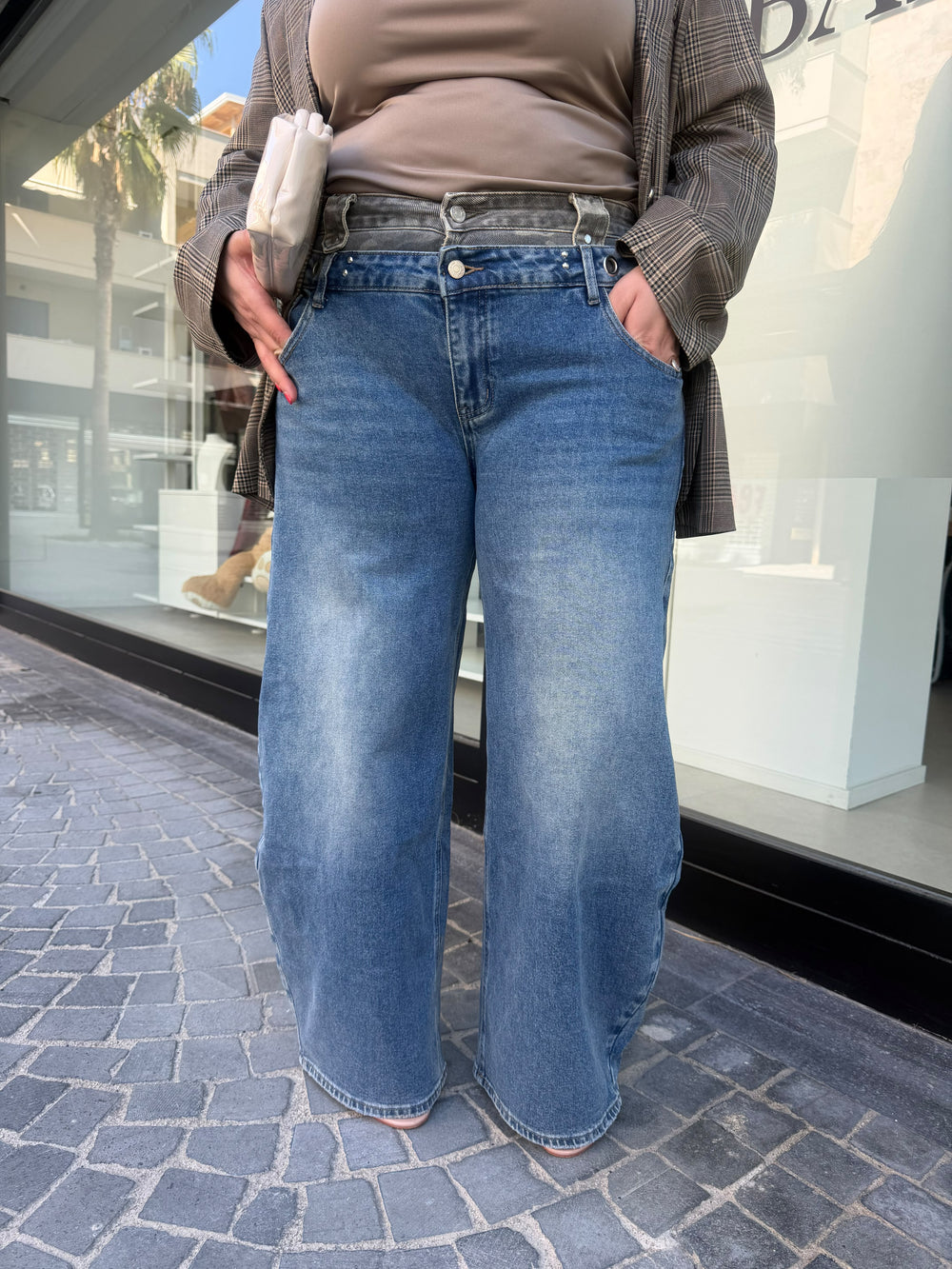 Jeans doppia vita curvy