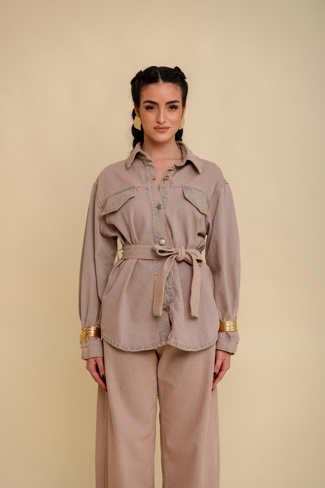 Camicia in denim rosa