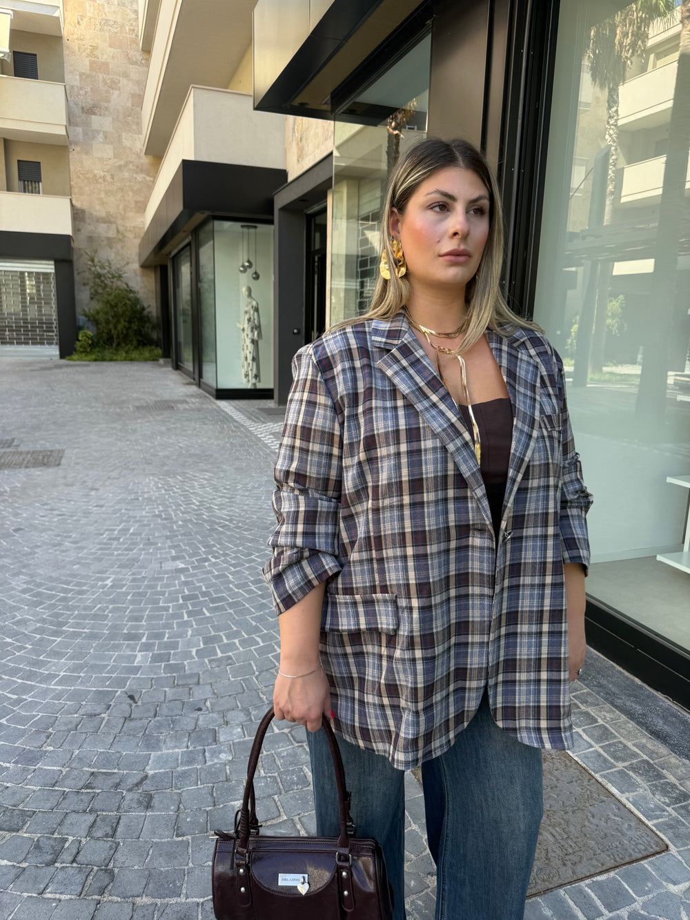 Giacca a quadri curvy