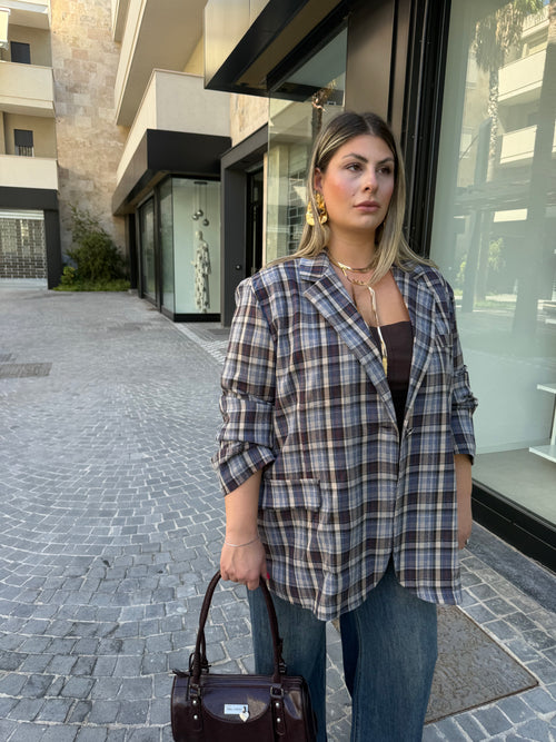 Giacca a quadri curvy