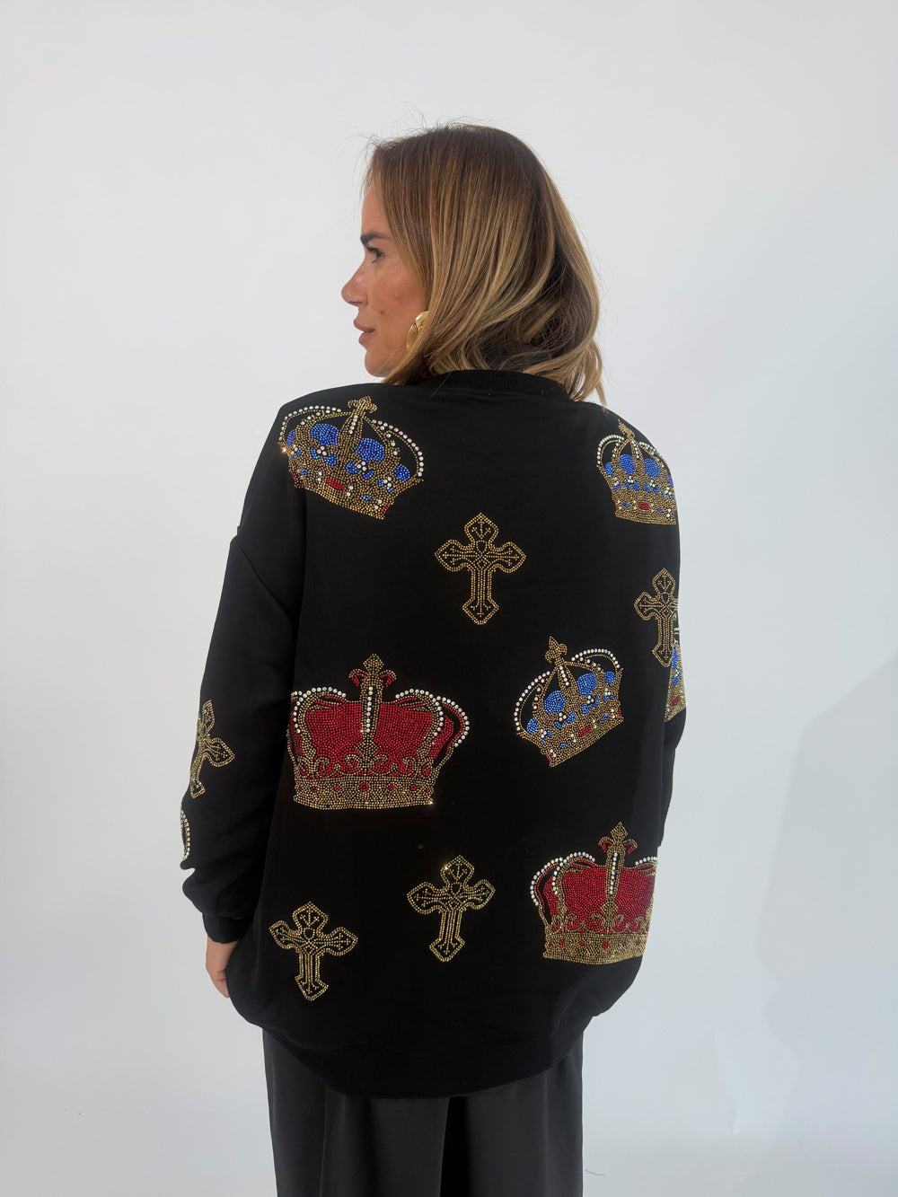 Felpa corona strass