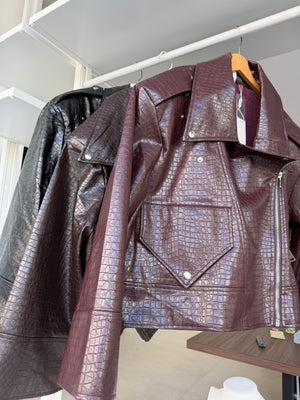 Chiodo oversize pitonato