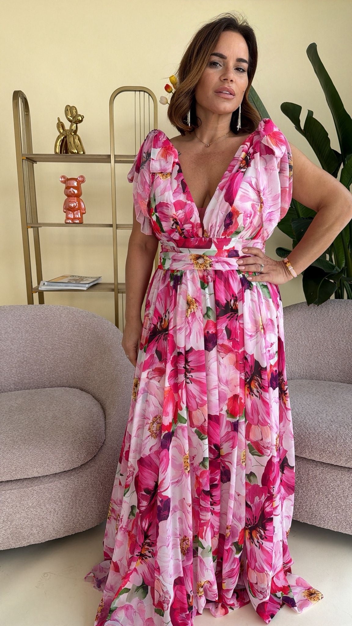 Abito cerimonia floreale curvy