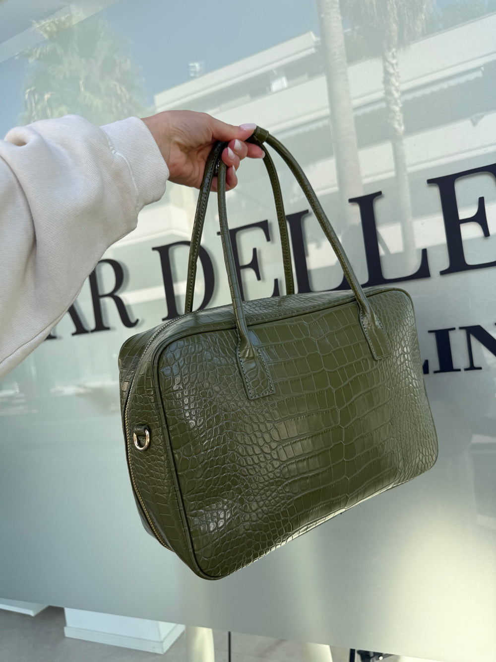 Borsa a spalla pitonata