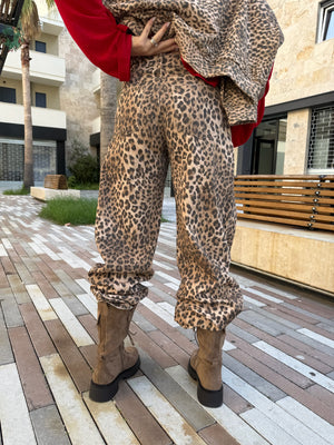 Jeans ballon animalier