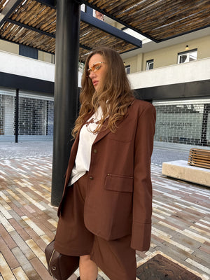 Tailleur con bermuda quadrifoglio