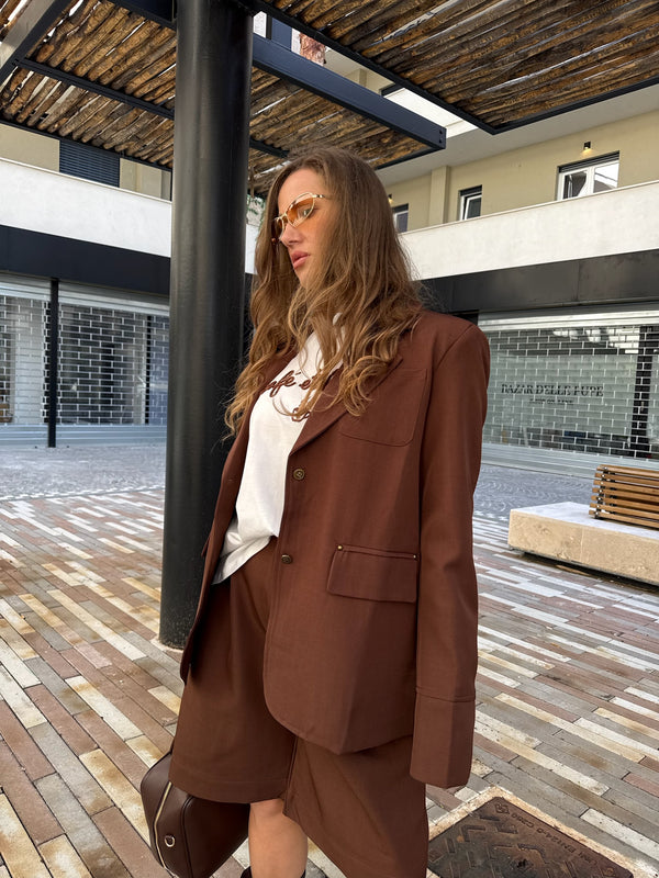 Tailleur con bermuda quadrifoglio