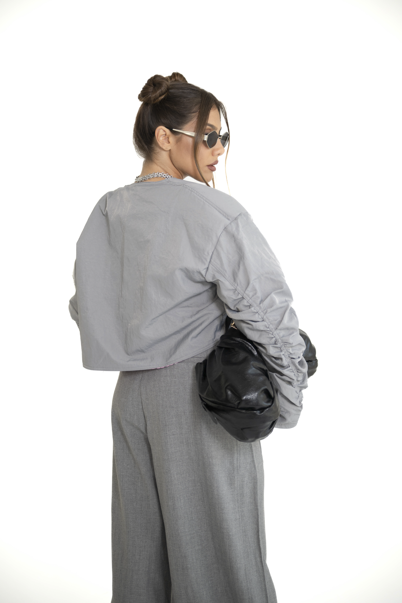 Giubbino crop grey