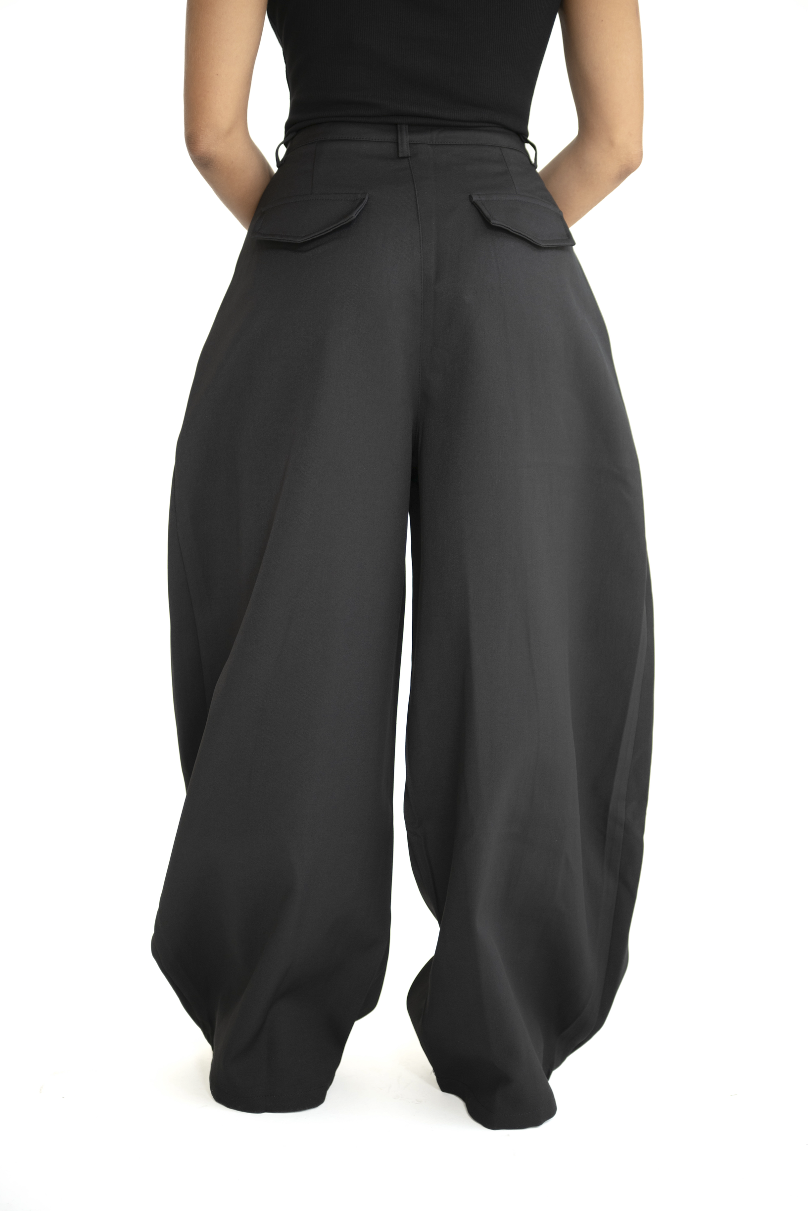 Pantalone con cravatta nero