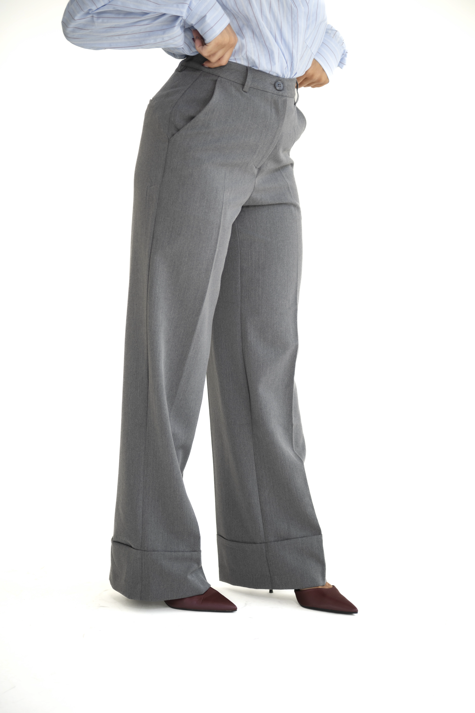 Pantalone palazzo grigio scuro