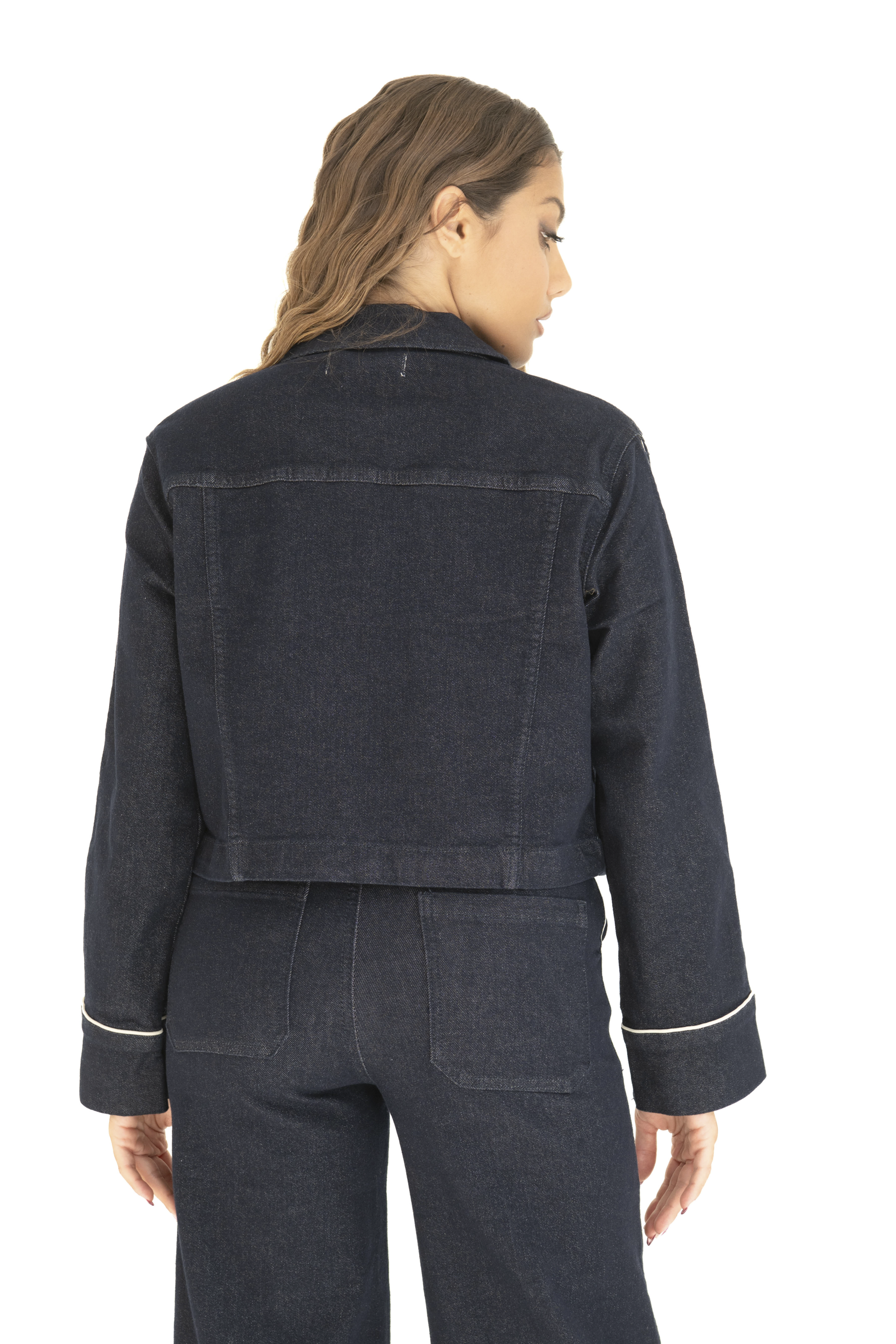 Cordset in jeans cuciture bianche