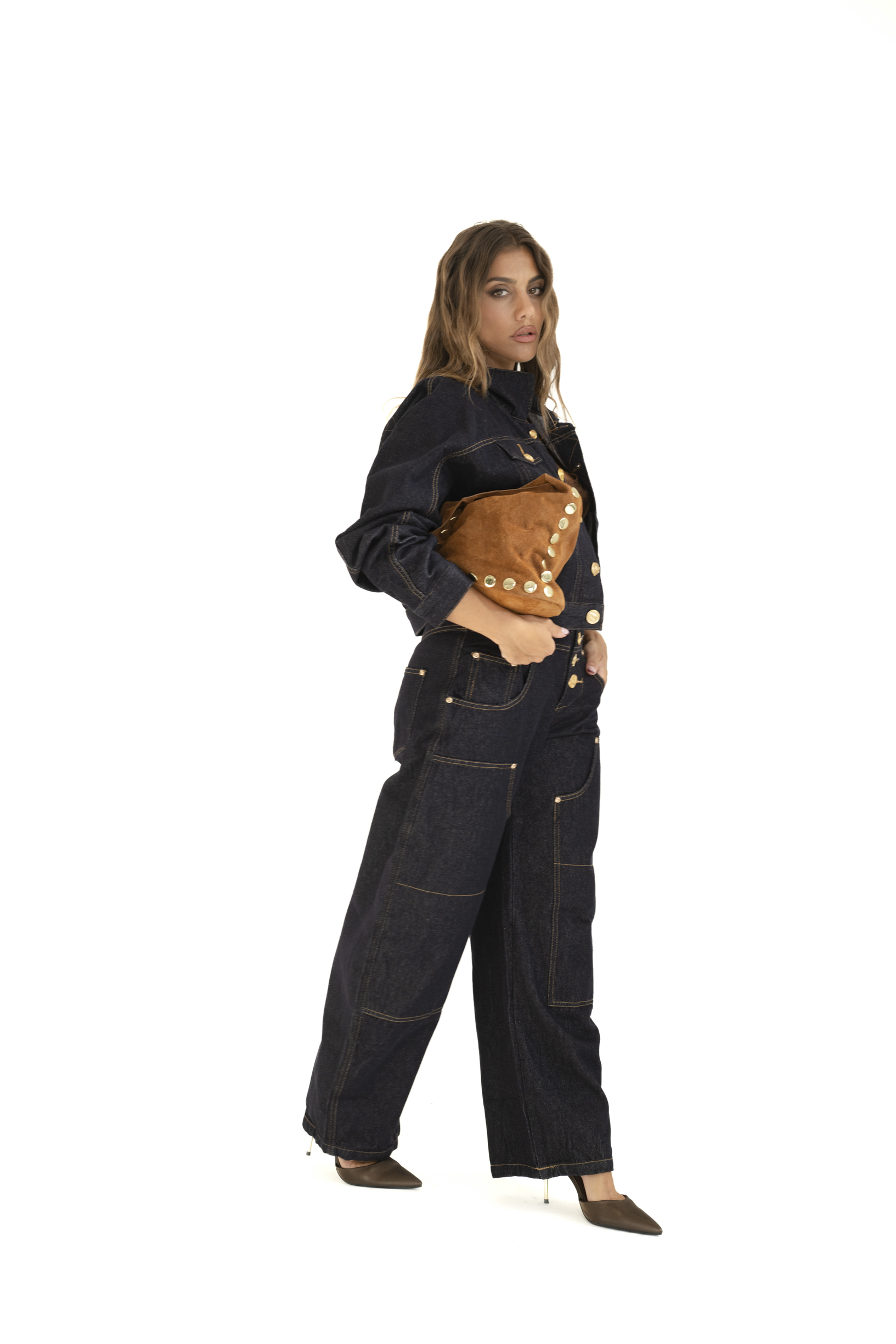 Cordset jeans denim scuro