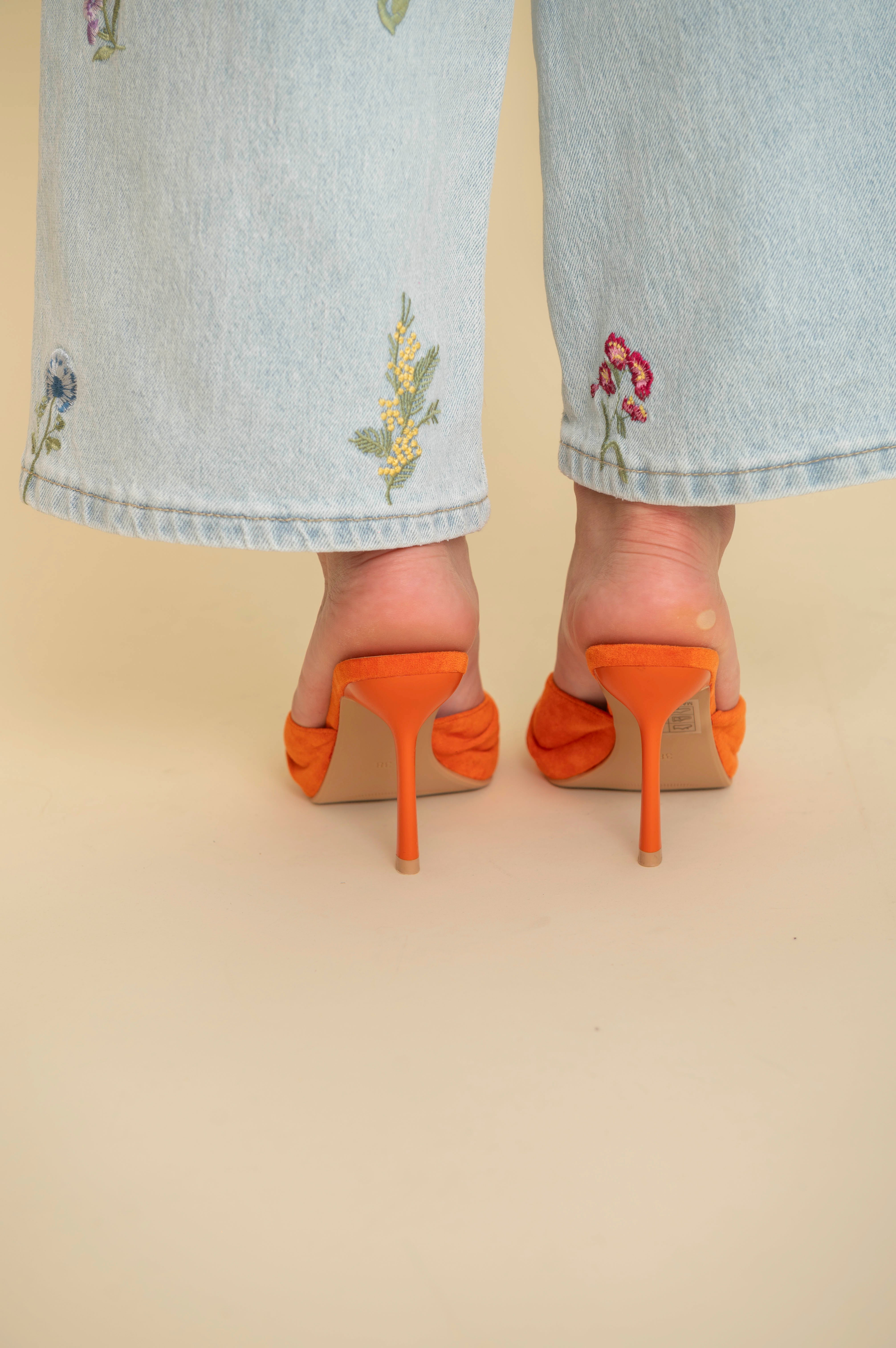 Sandali in camoscio orange