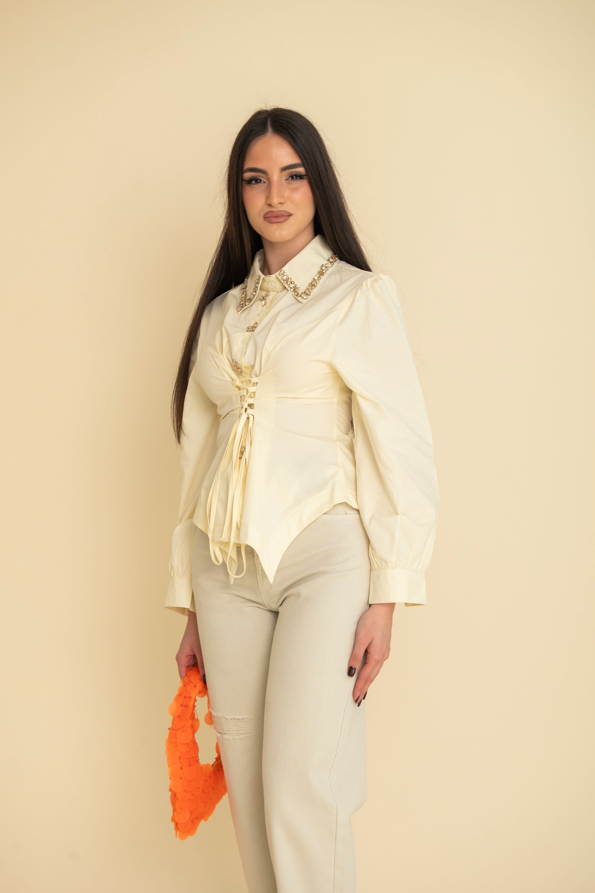 Camicia gioiello con stringhe