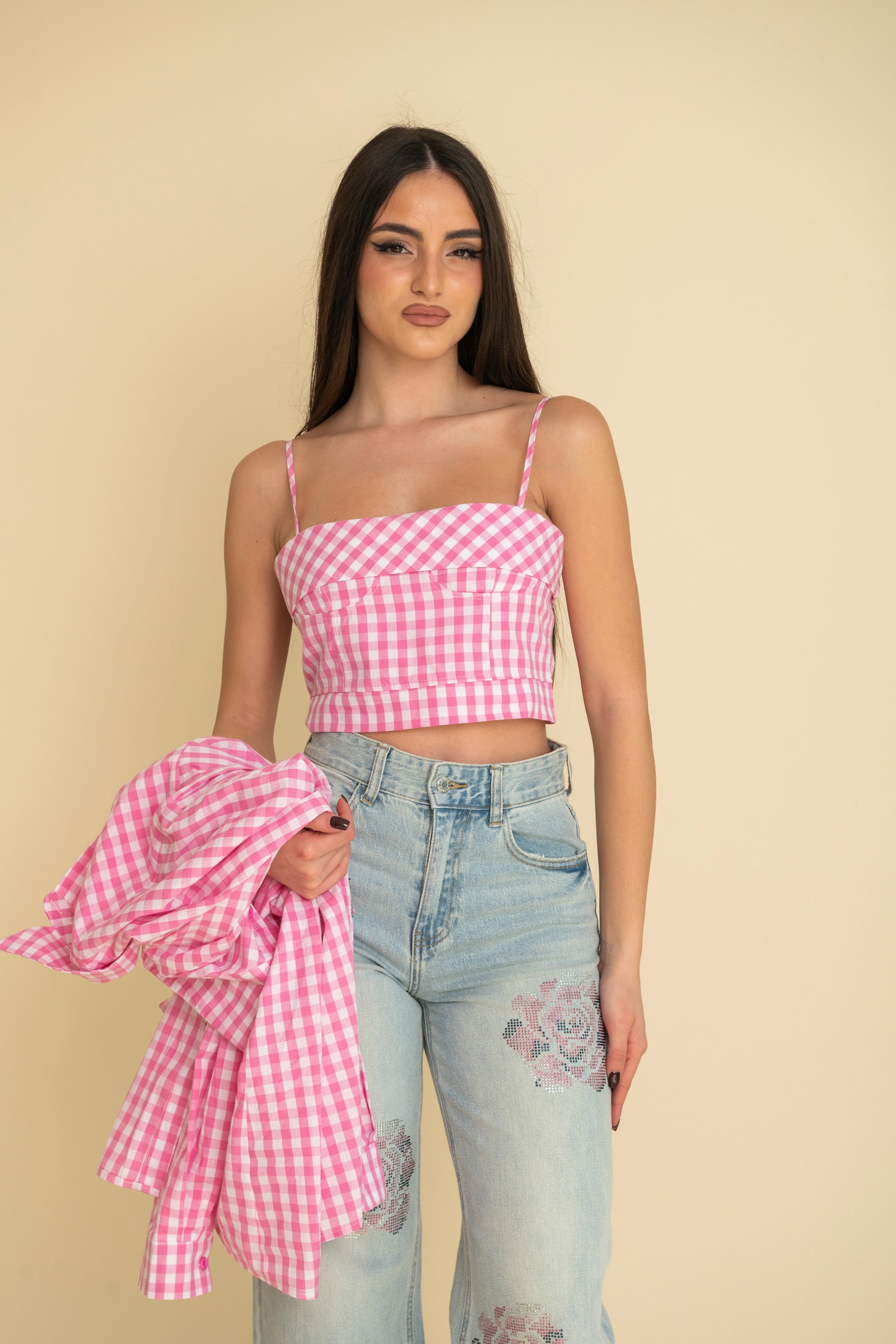 Camicia a quadri con top