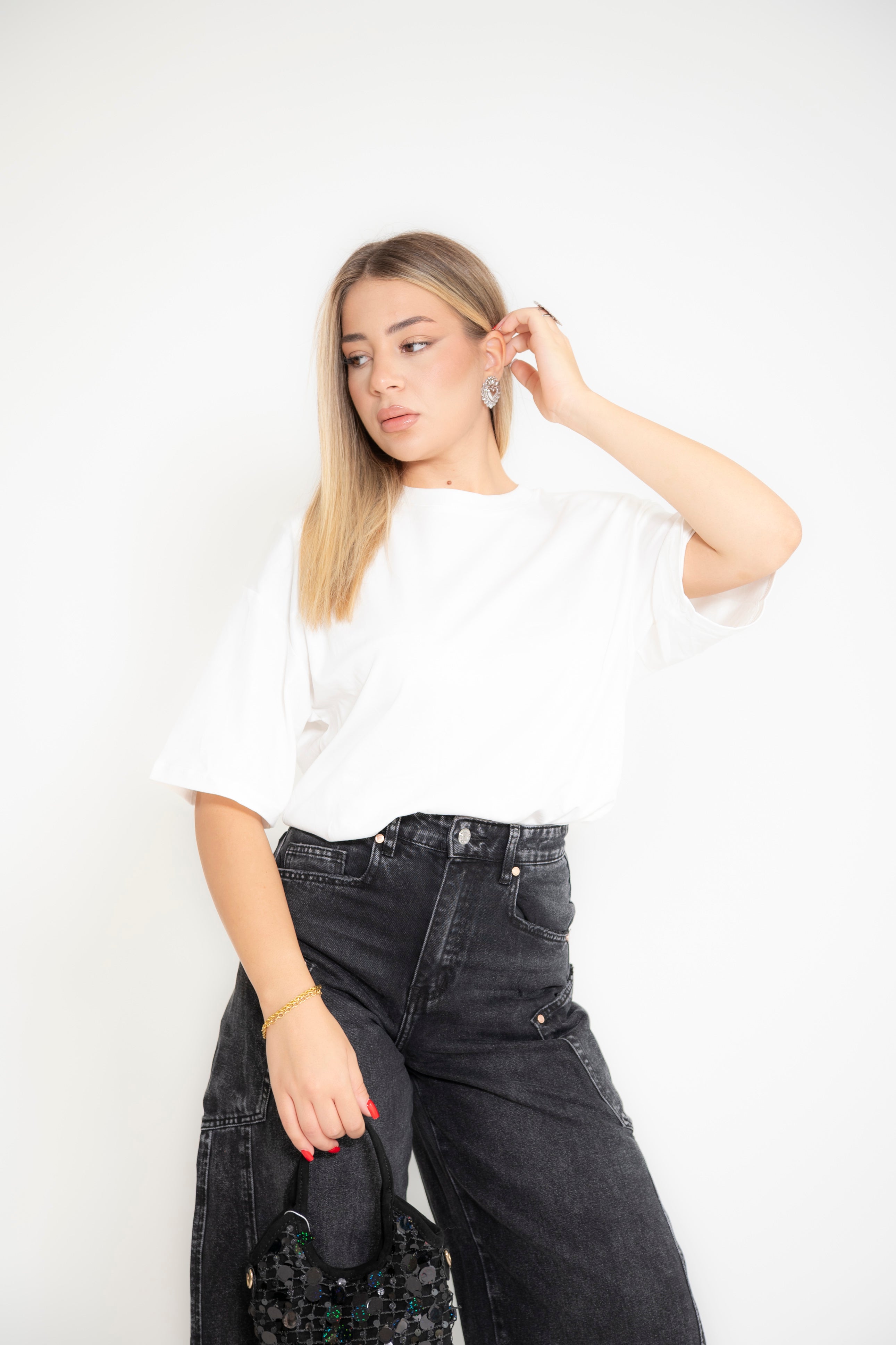 T-shirt con spalline white