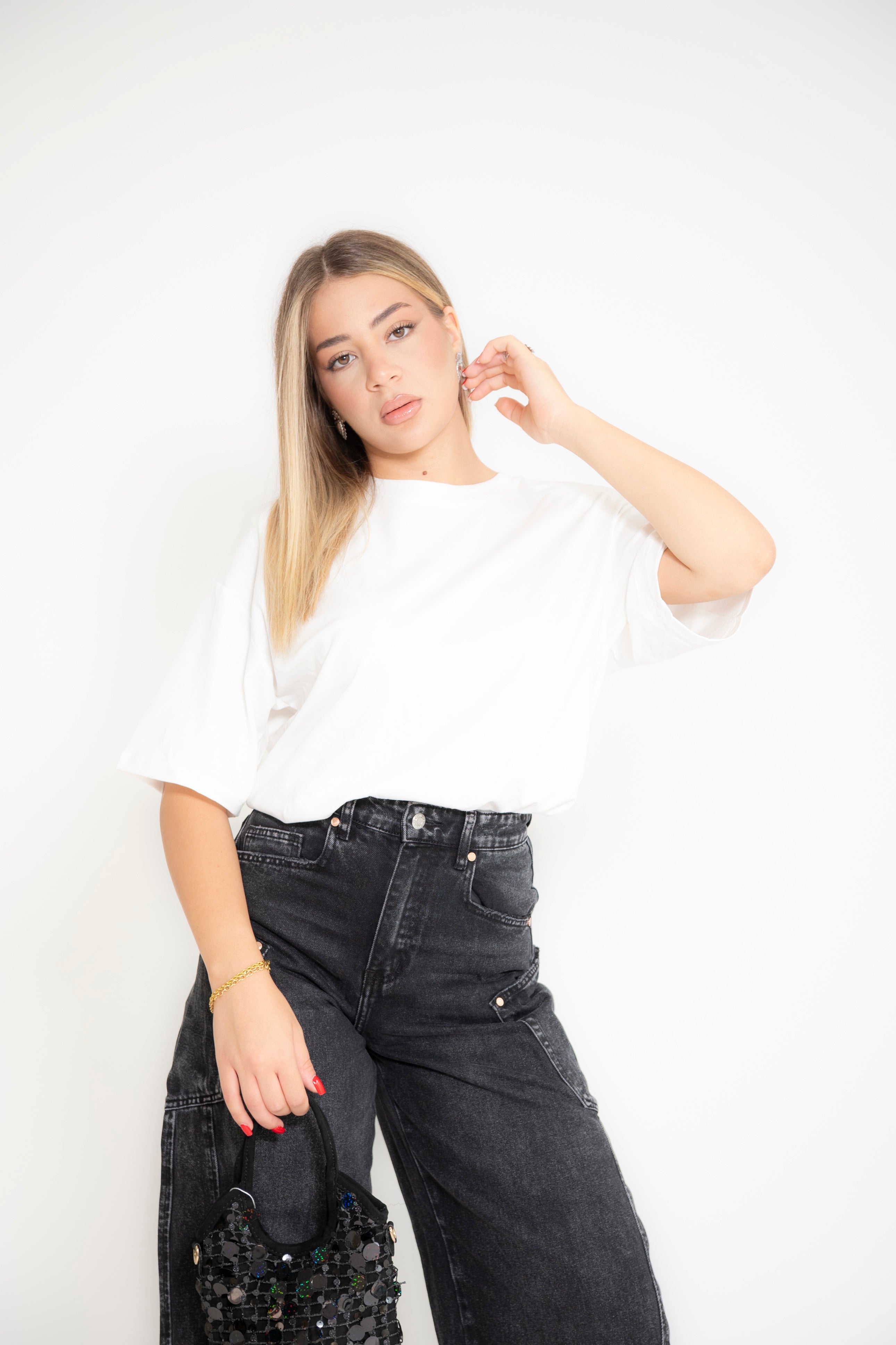 T-shirt con spalline white