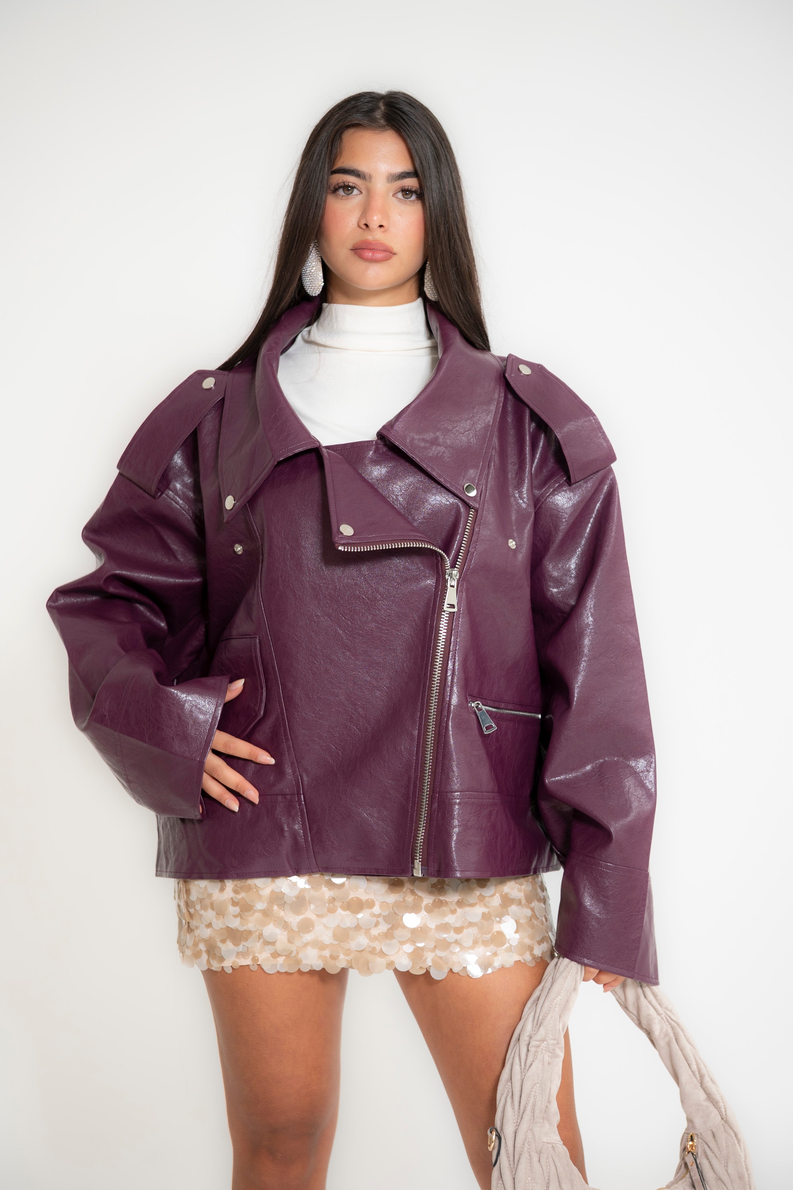 Chiodo oversize purple