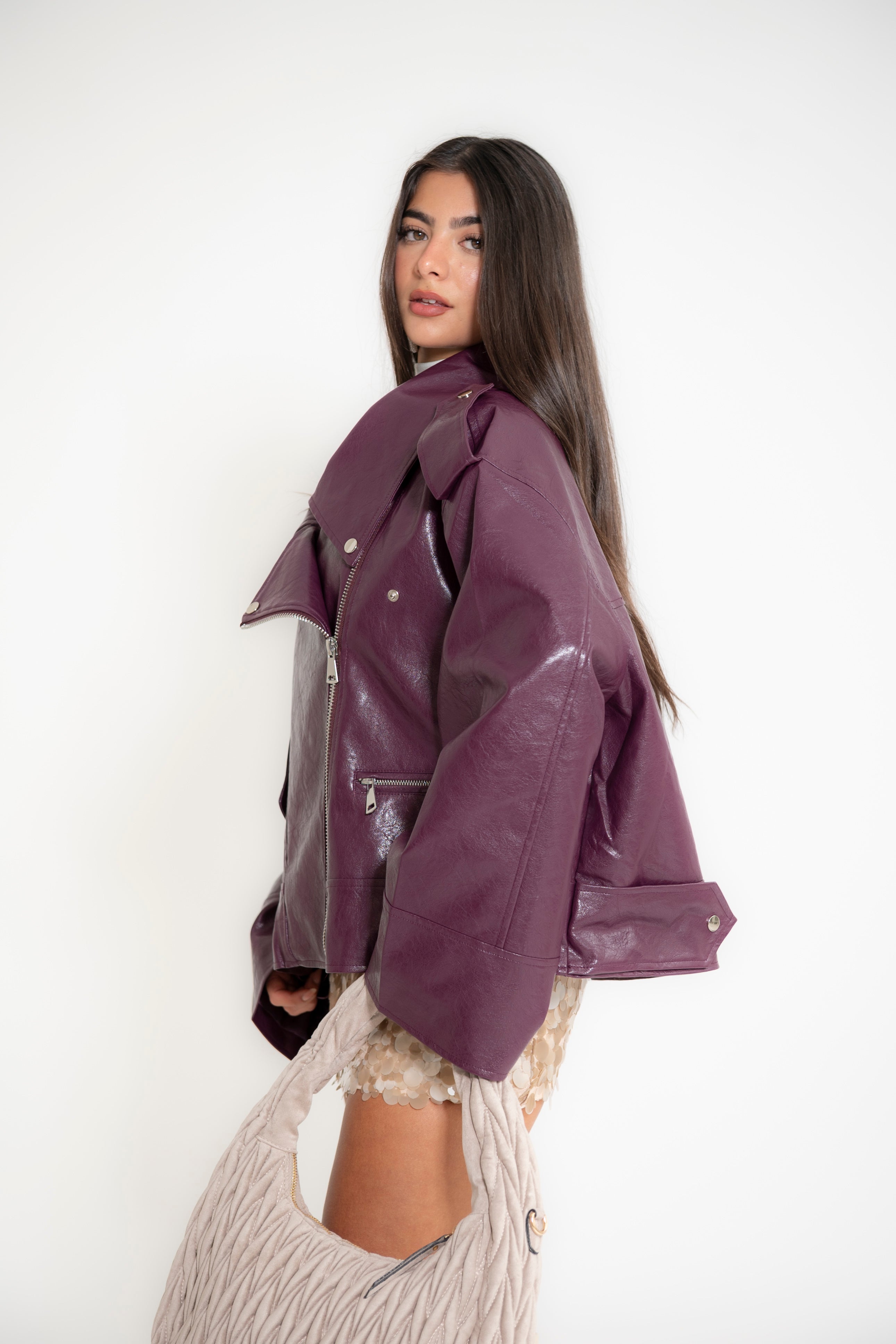 Chiodo oversize purple