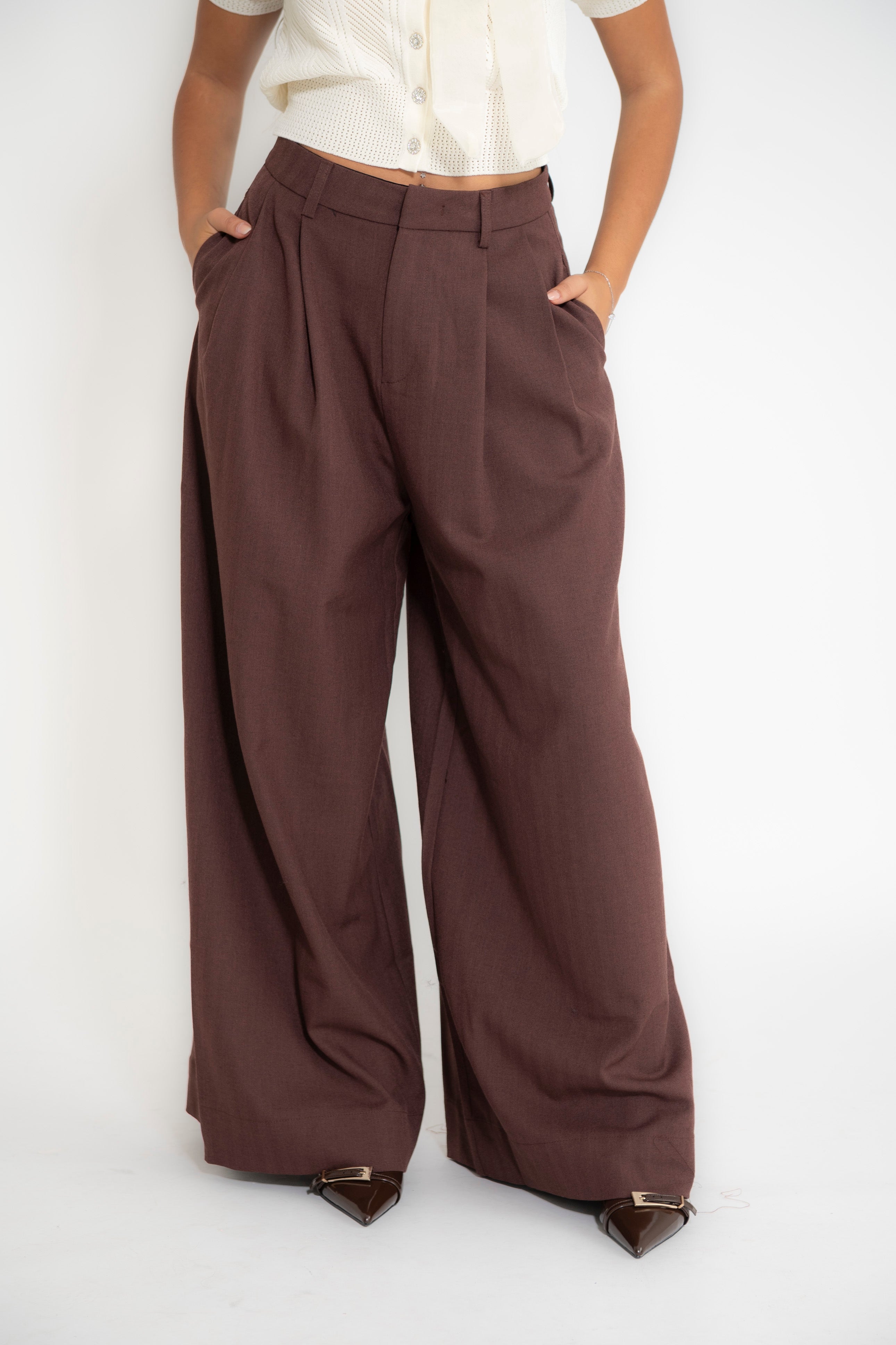 Pantalone palazzo bordeaux