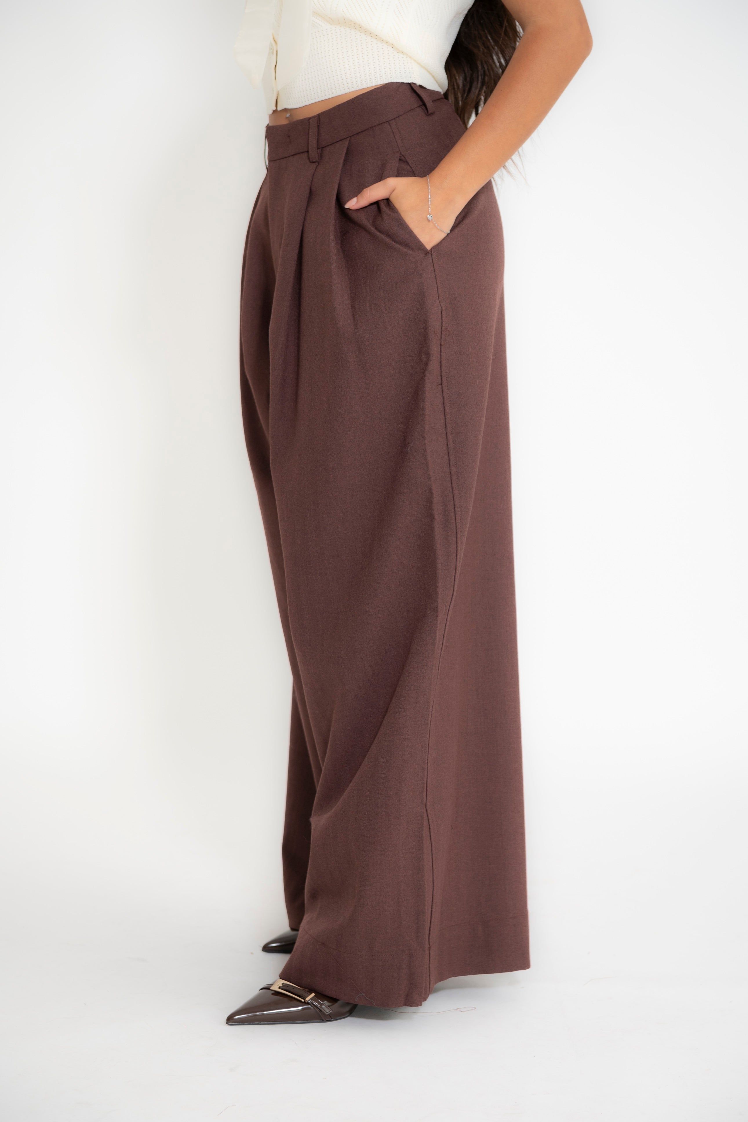 Pantalone palazzo bordeaux