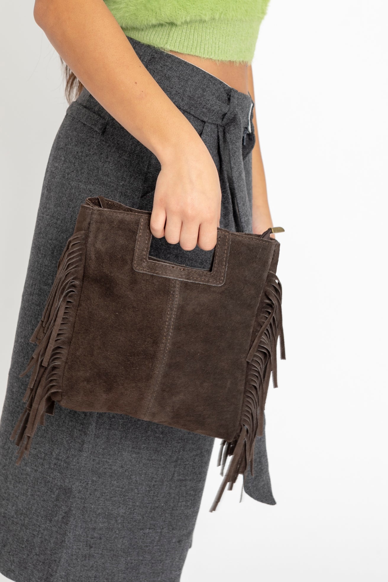 Borsa mini con frange