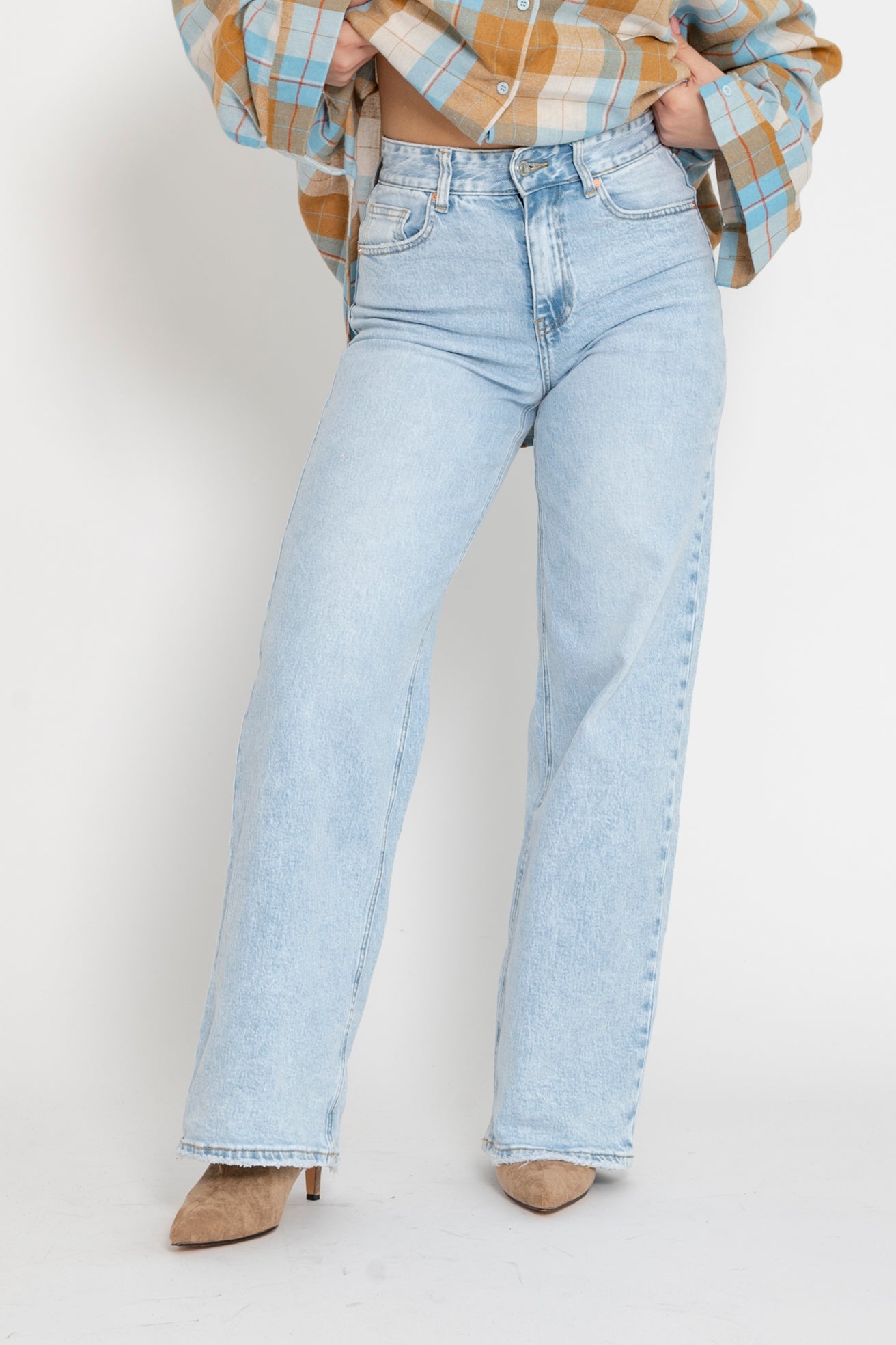 Jeans palazzo chiaro