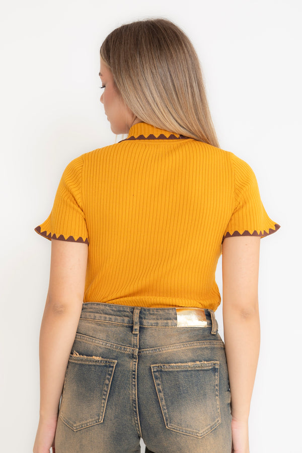 Maglia bicolor in filo