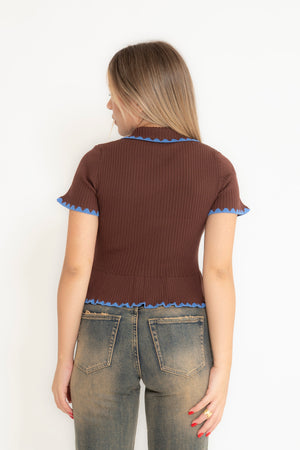 Maglia bicolor in filo
