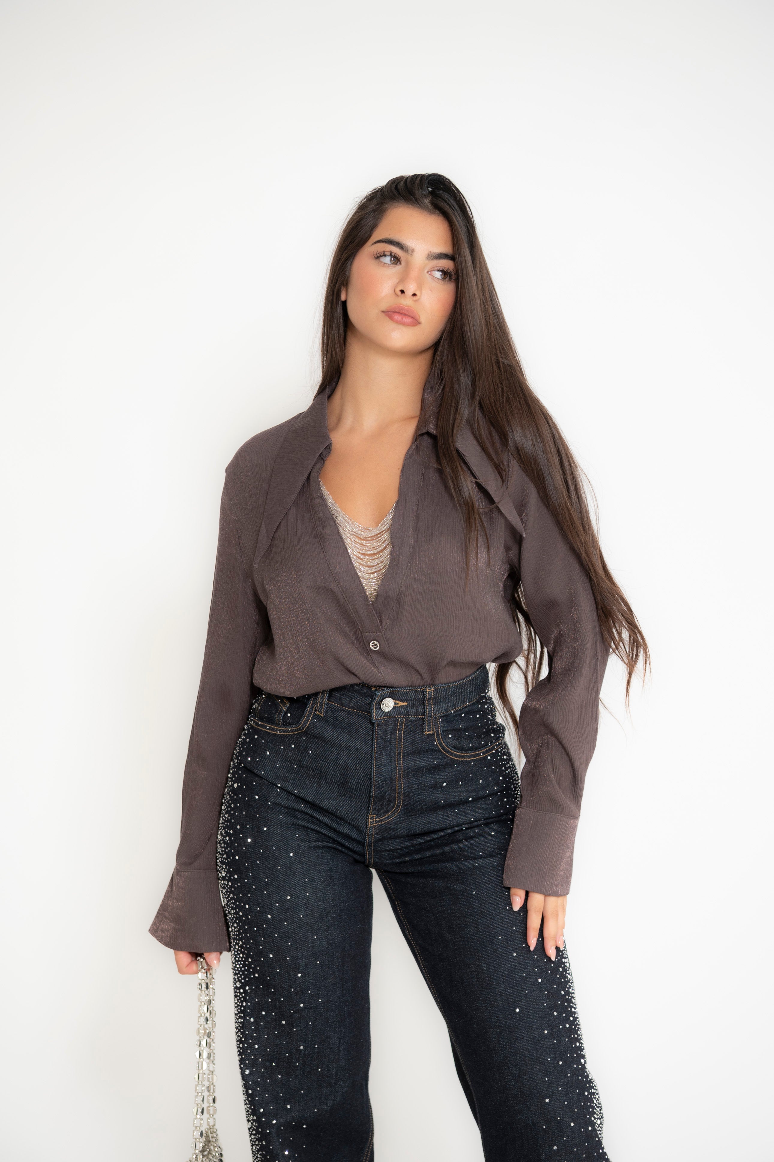 Camicia con scollo corallini