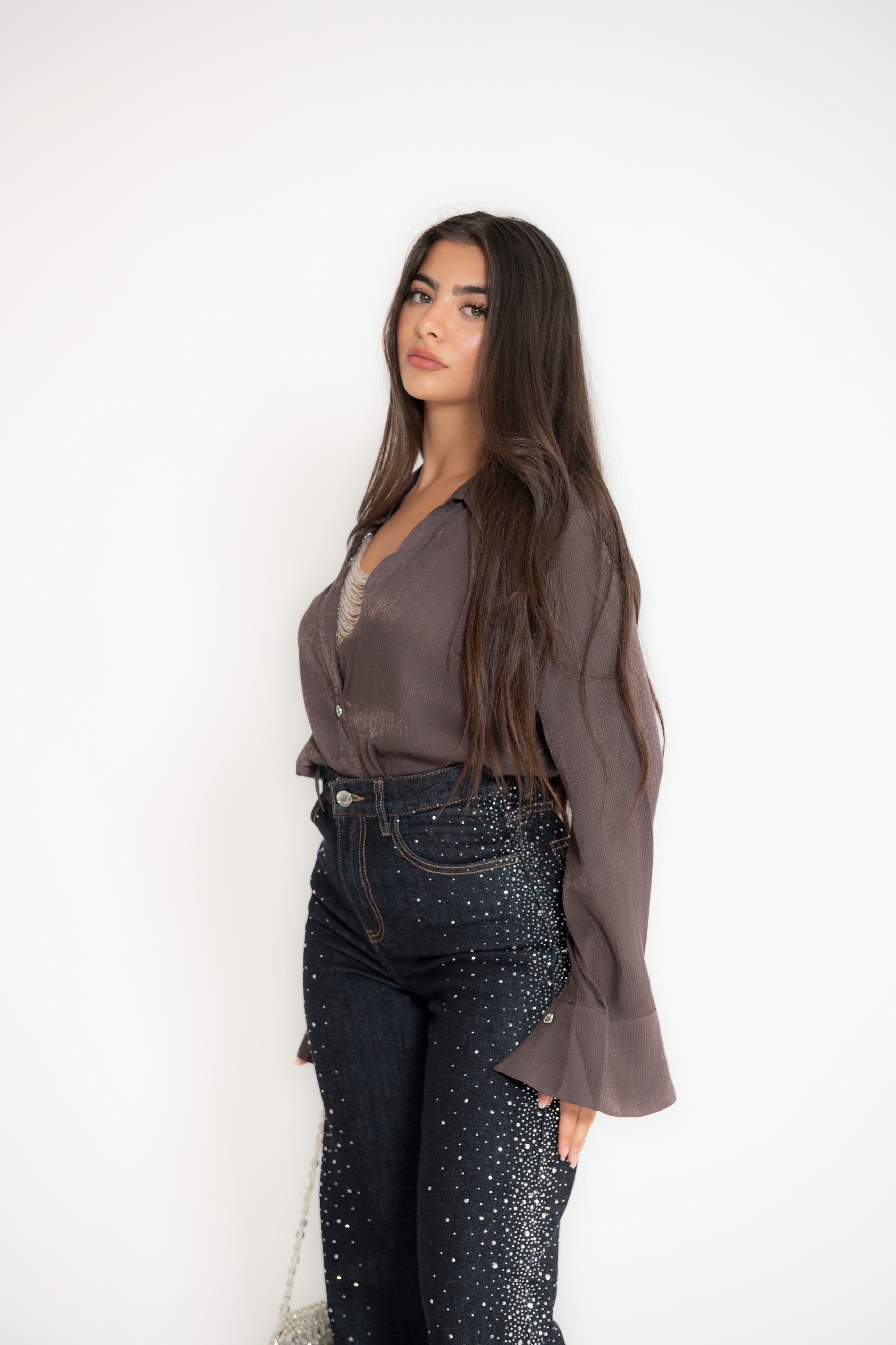 Camicia con scollo corallini