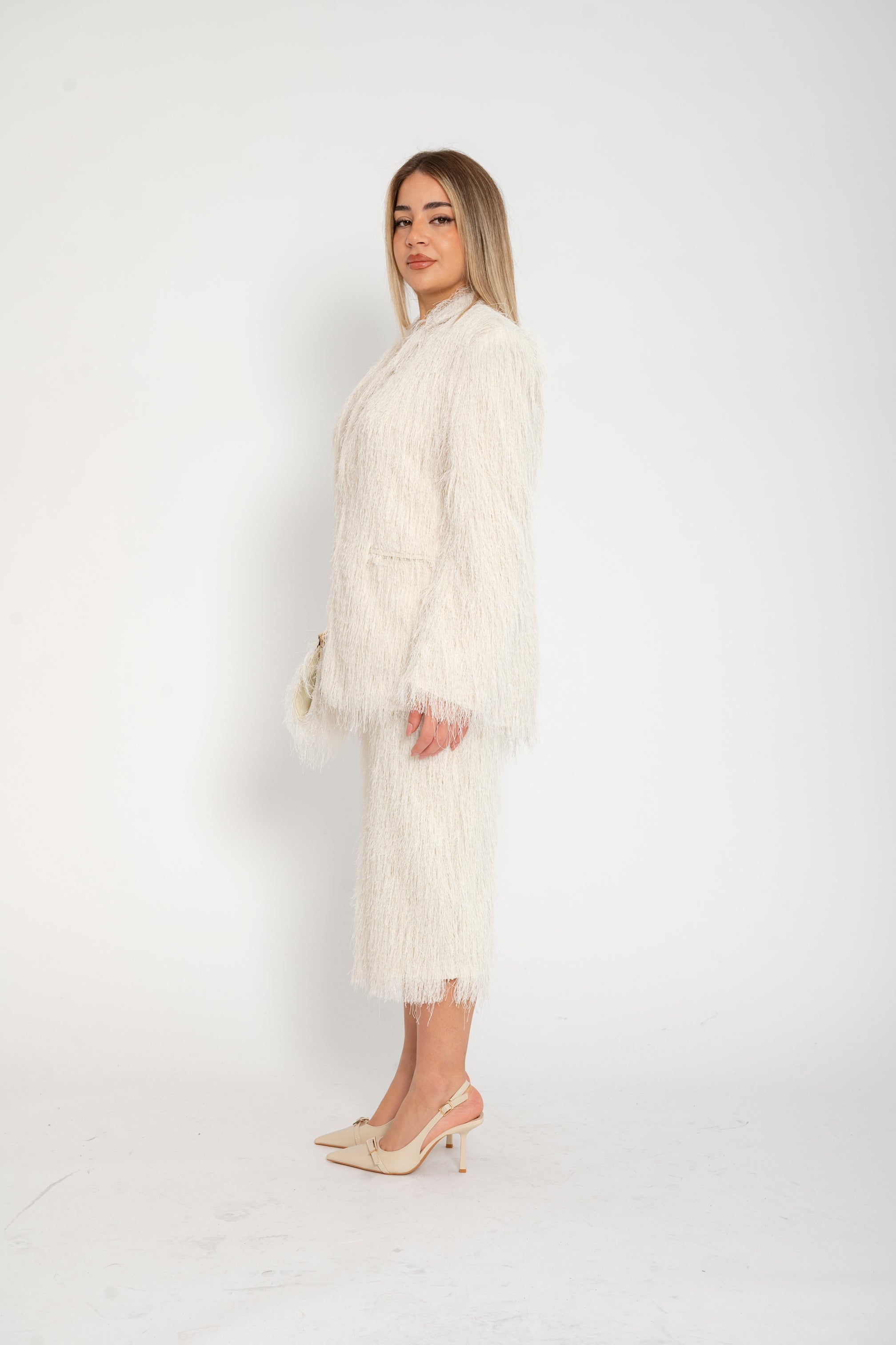 Tailleur con gonna Lumina panna