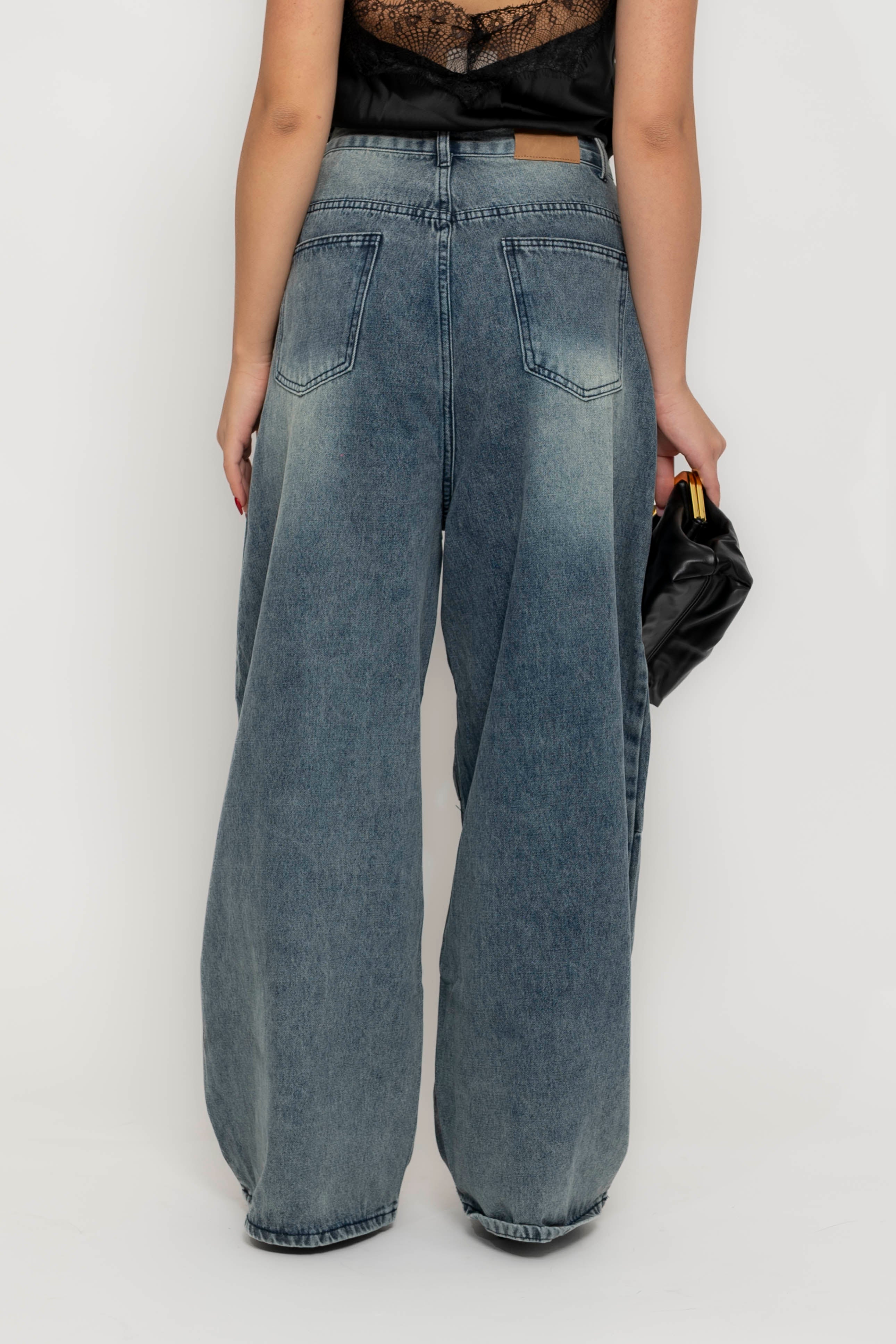 Jeans balloon sfumato nero