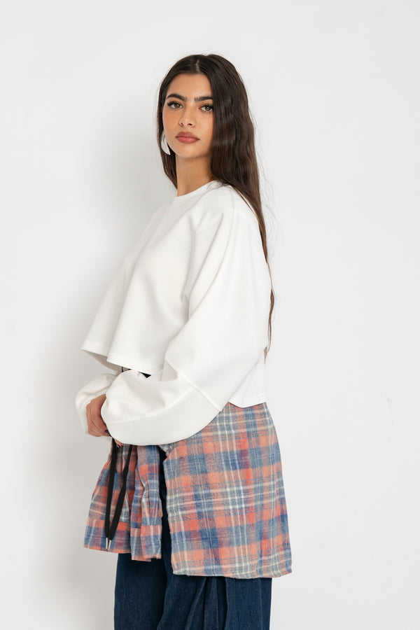 Felpa crop con spalline