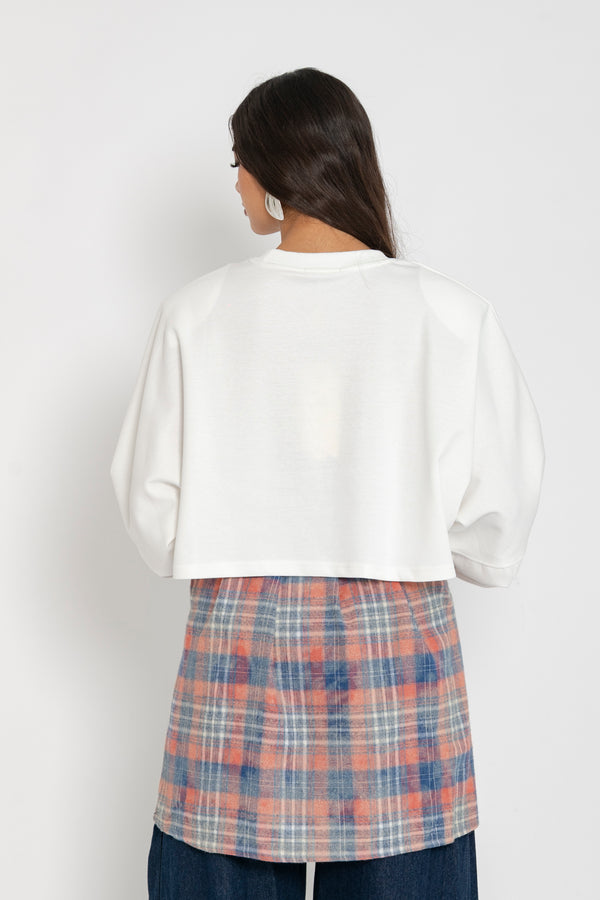Felpa crop con spalline