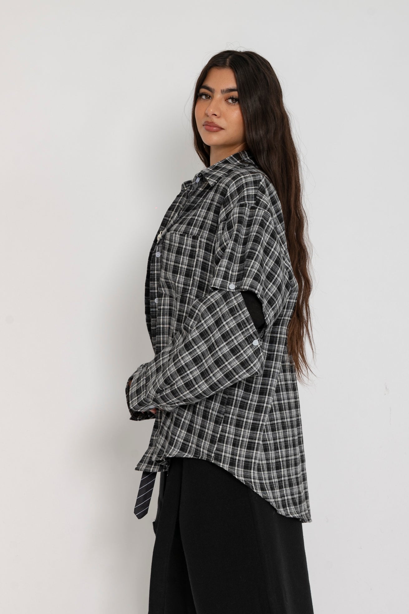 Camicia in flanella con apertura