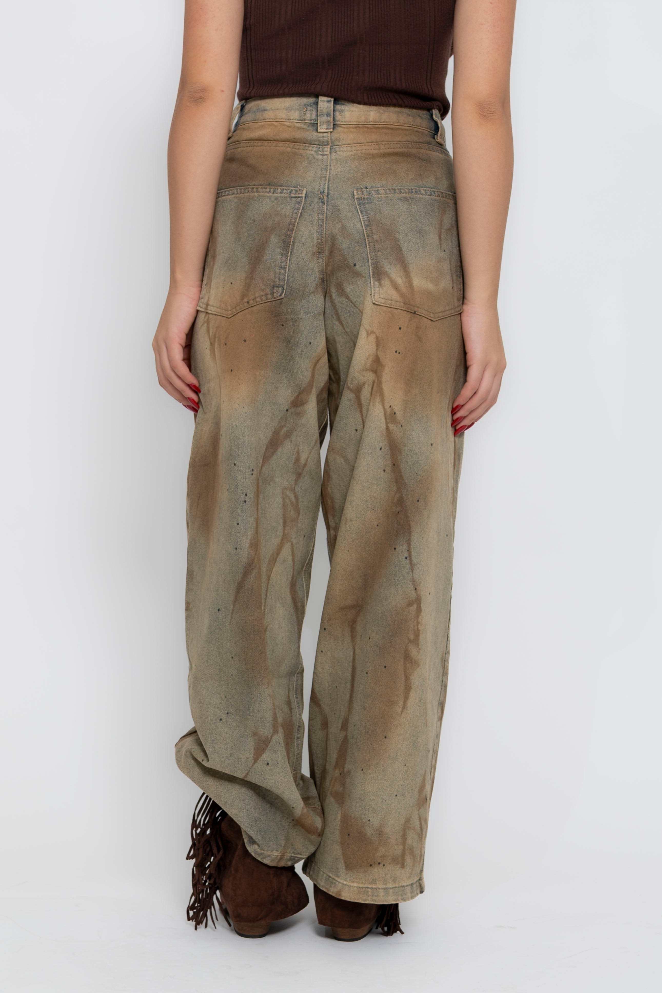 Jeans sfumato marrone