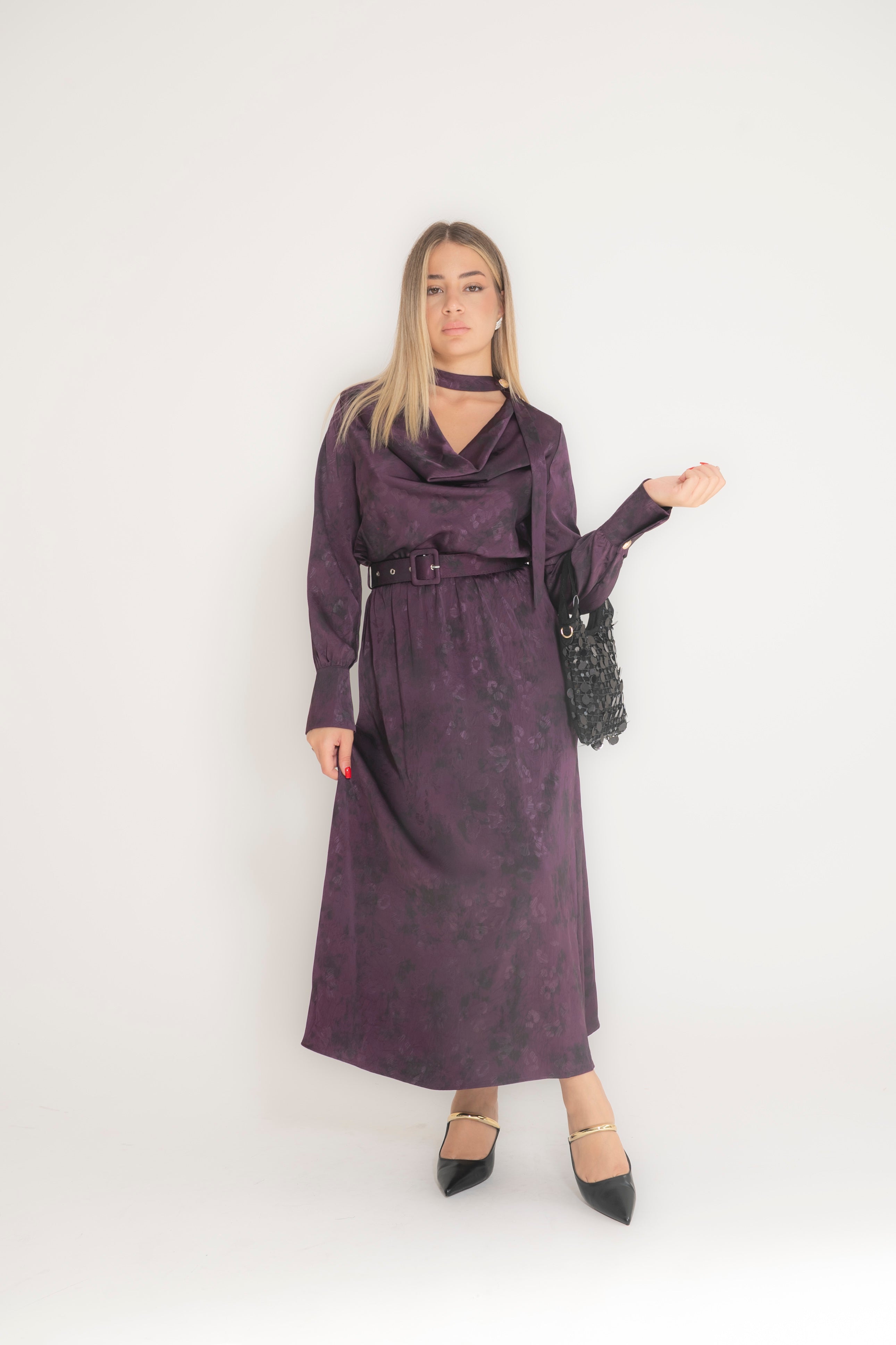 Abito midi violet