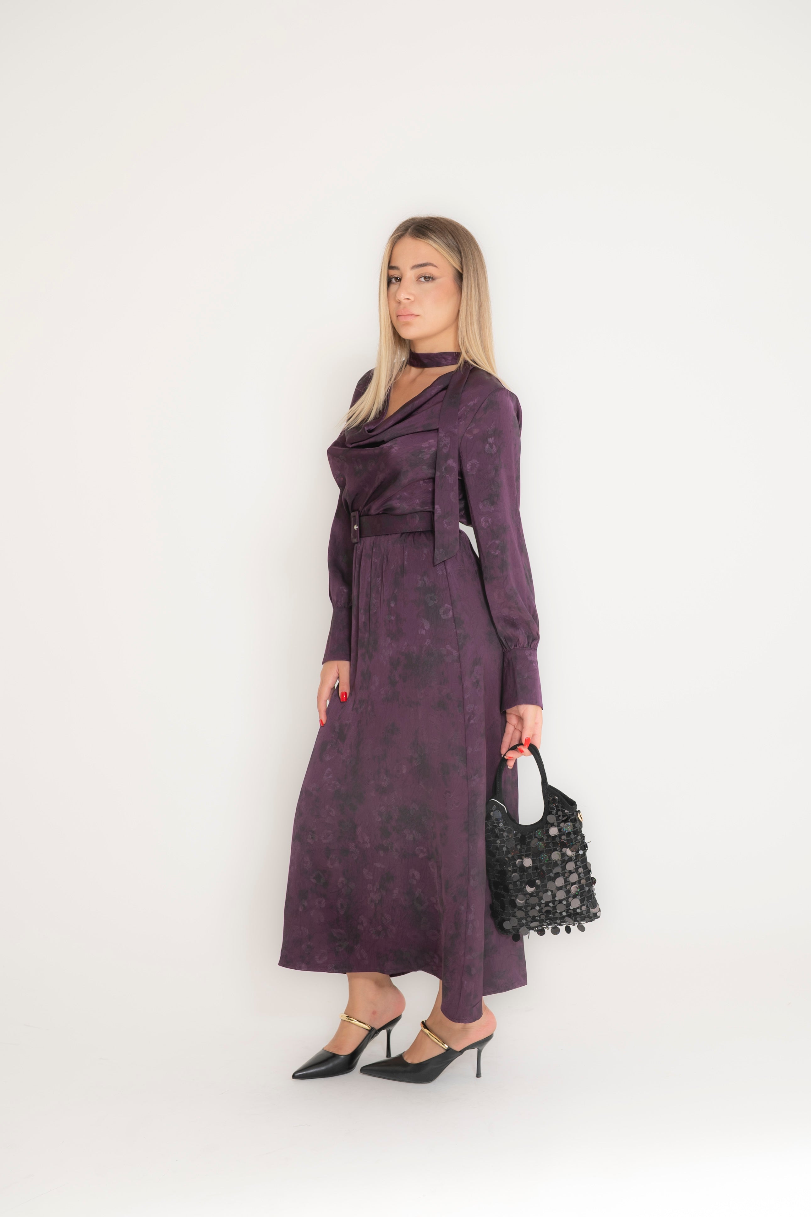 Abito midi violet