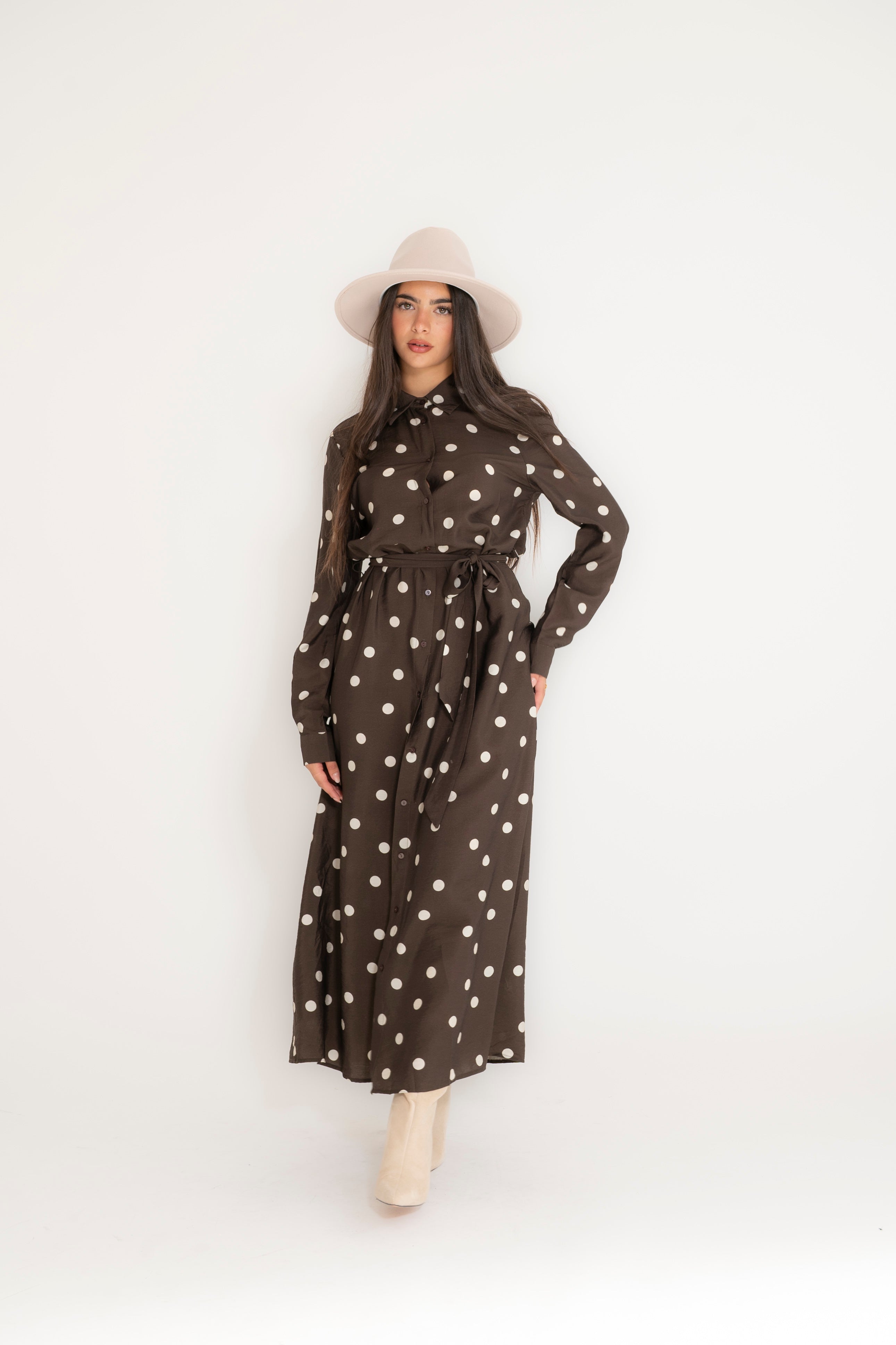 Abito camicia pois brown