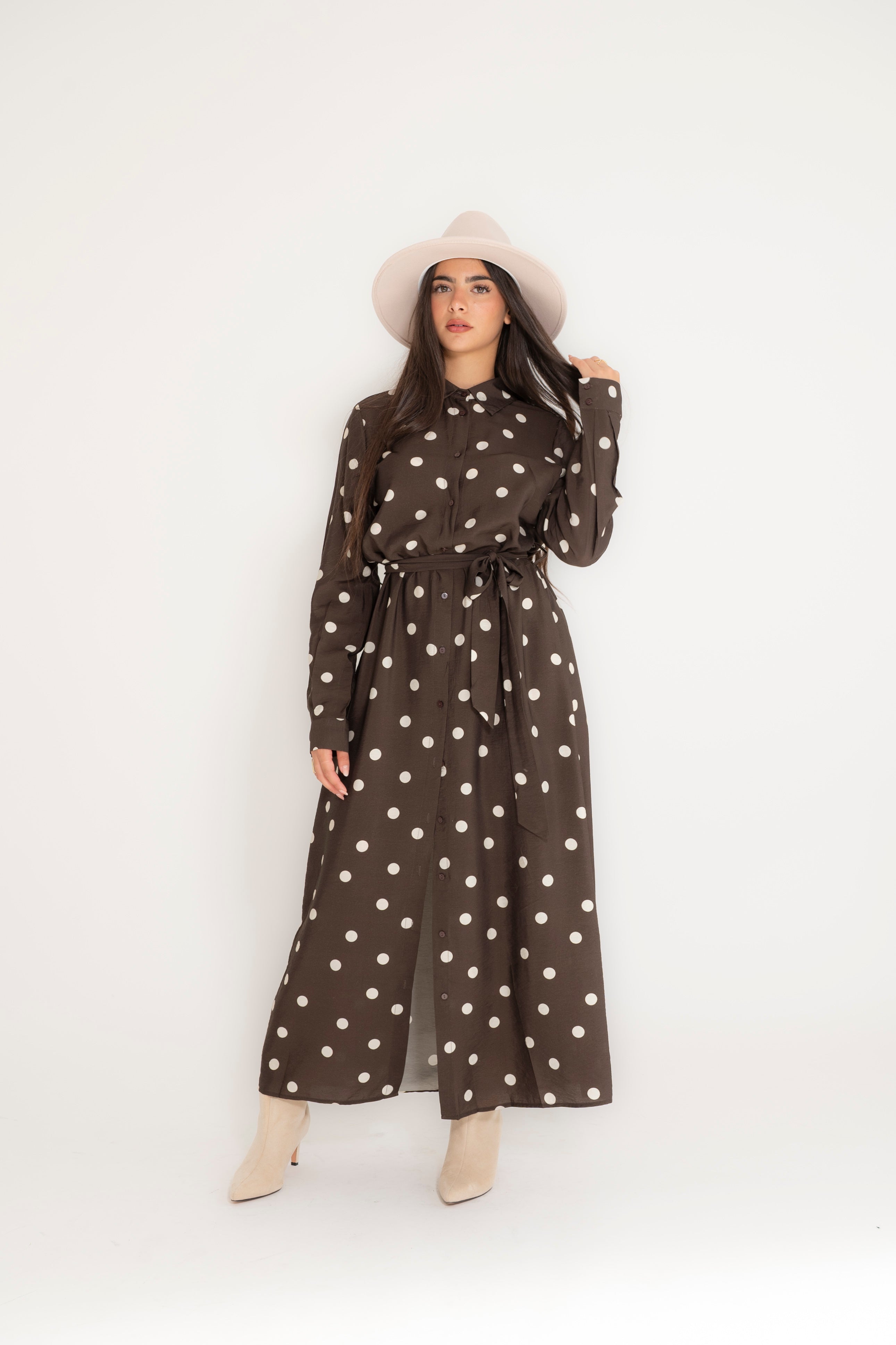 Abito camicia pois brown