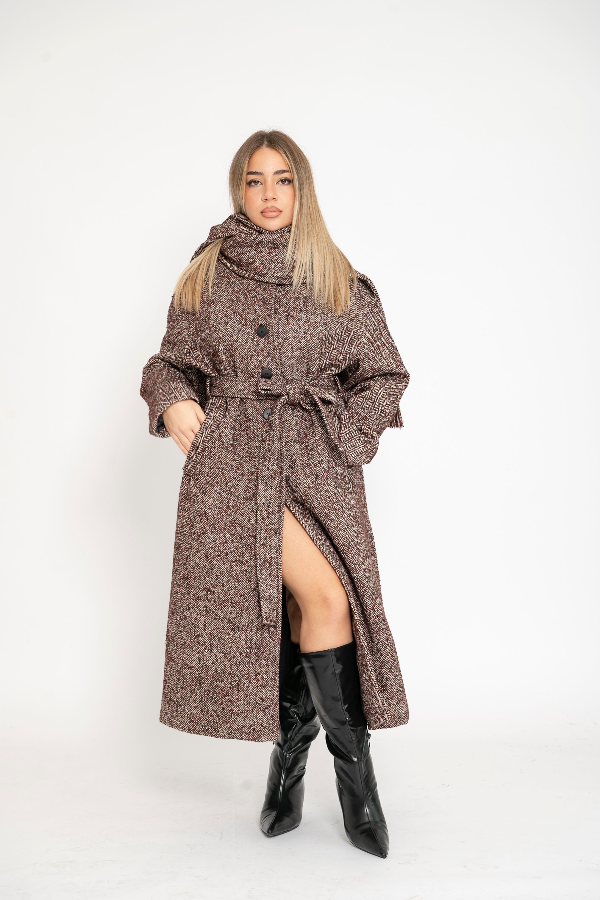 Cappotto con sciarpa Lumina