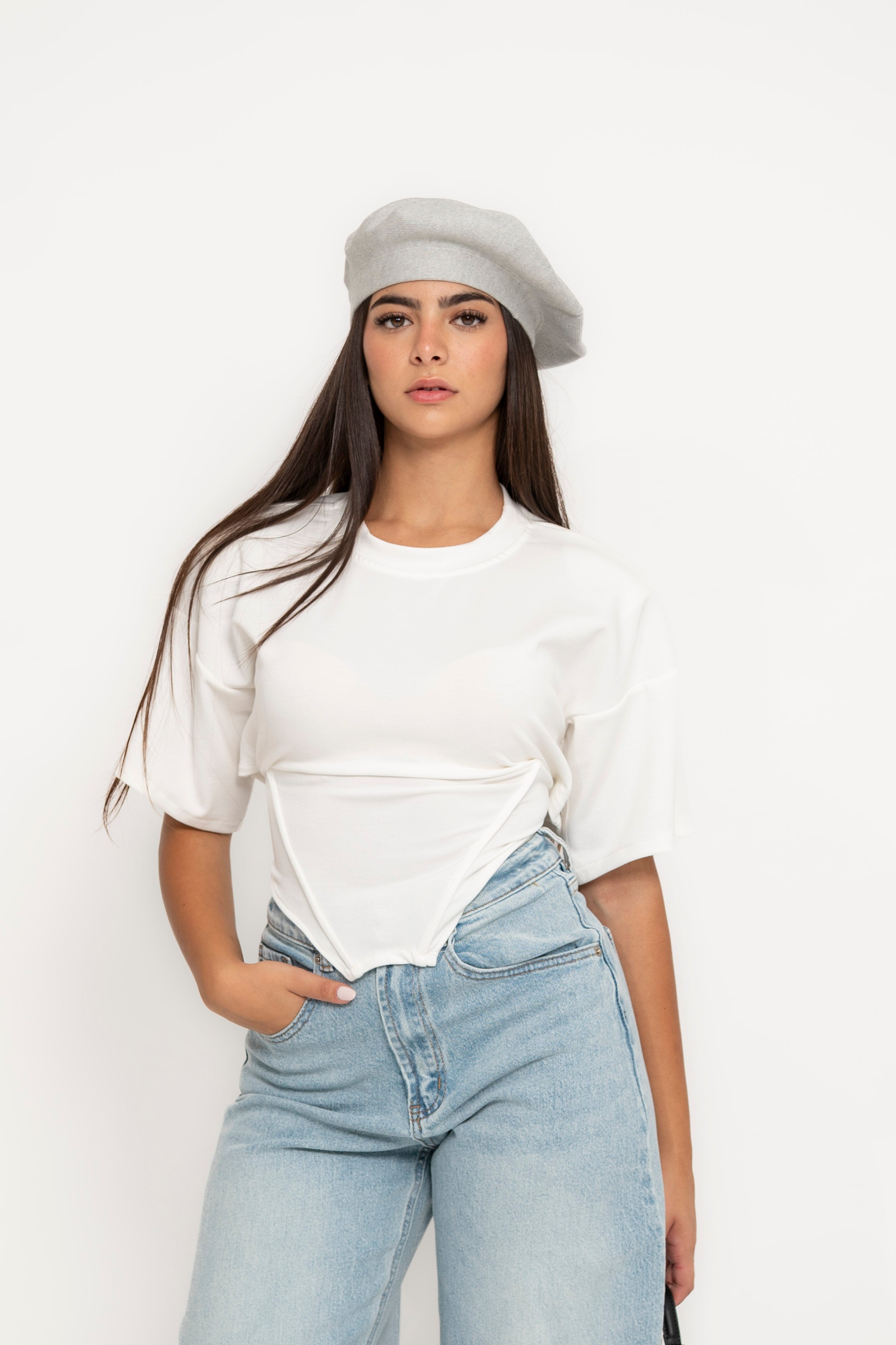 T-shirt effetto corsetto