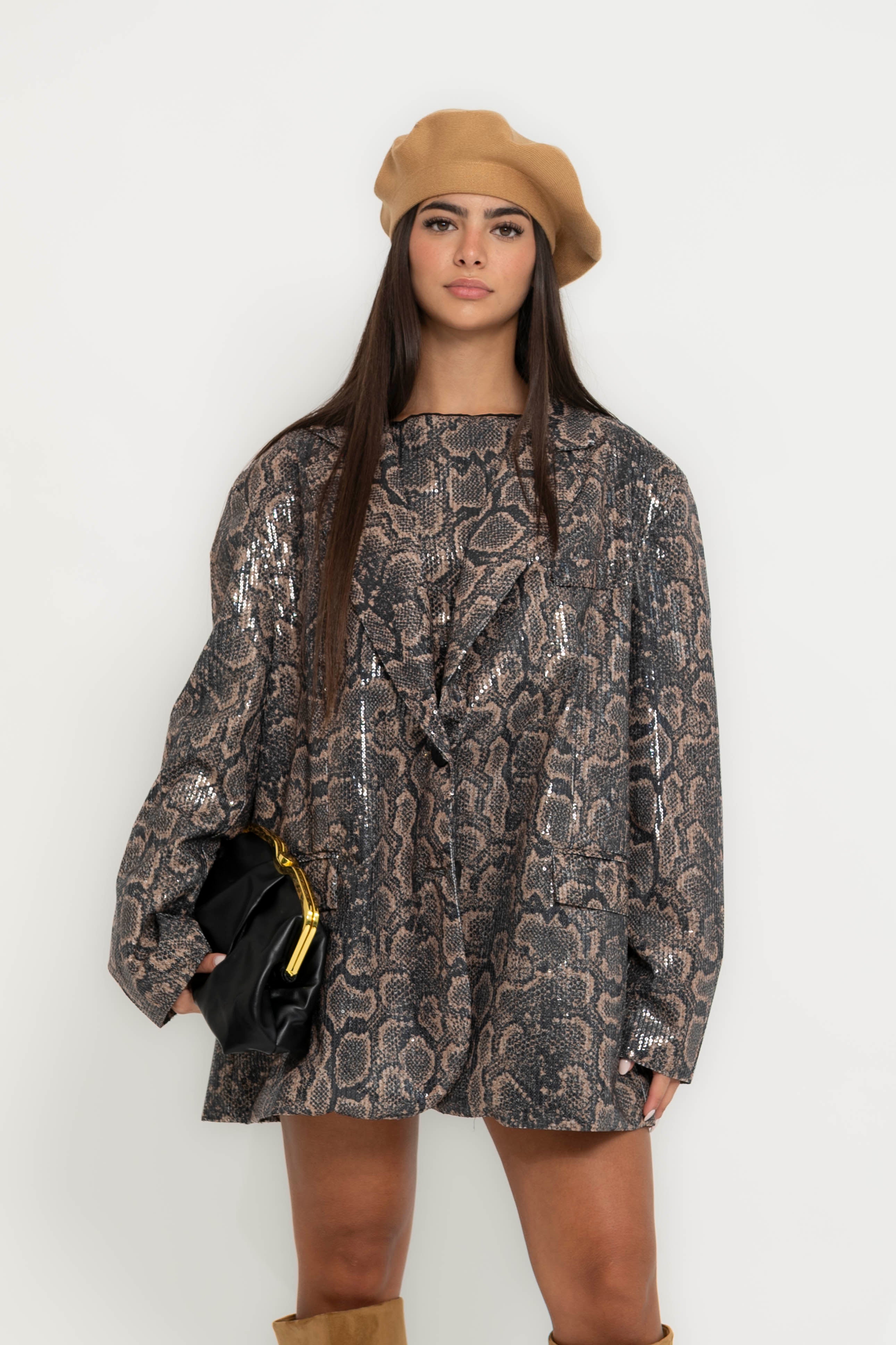 Blazer oversize pitonato Lumina