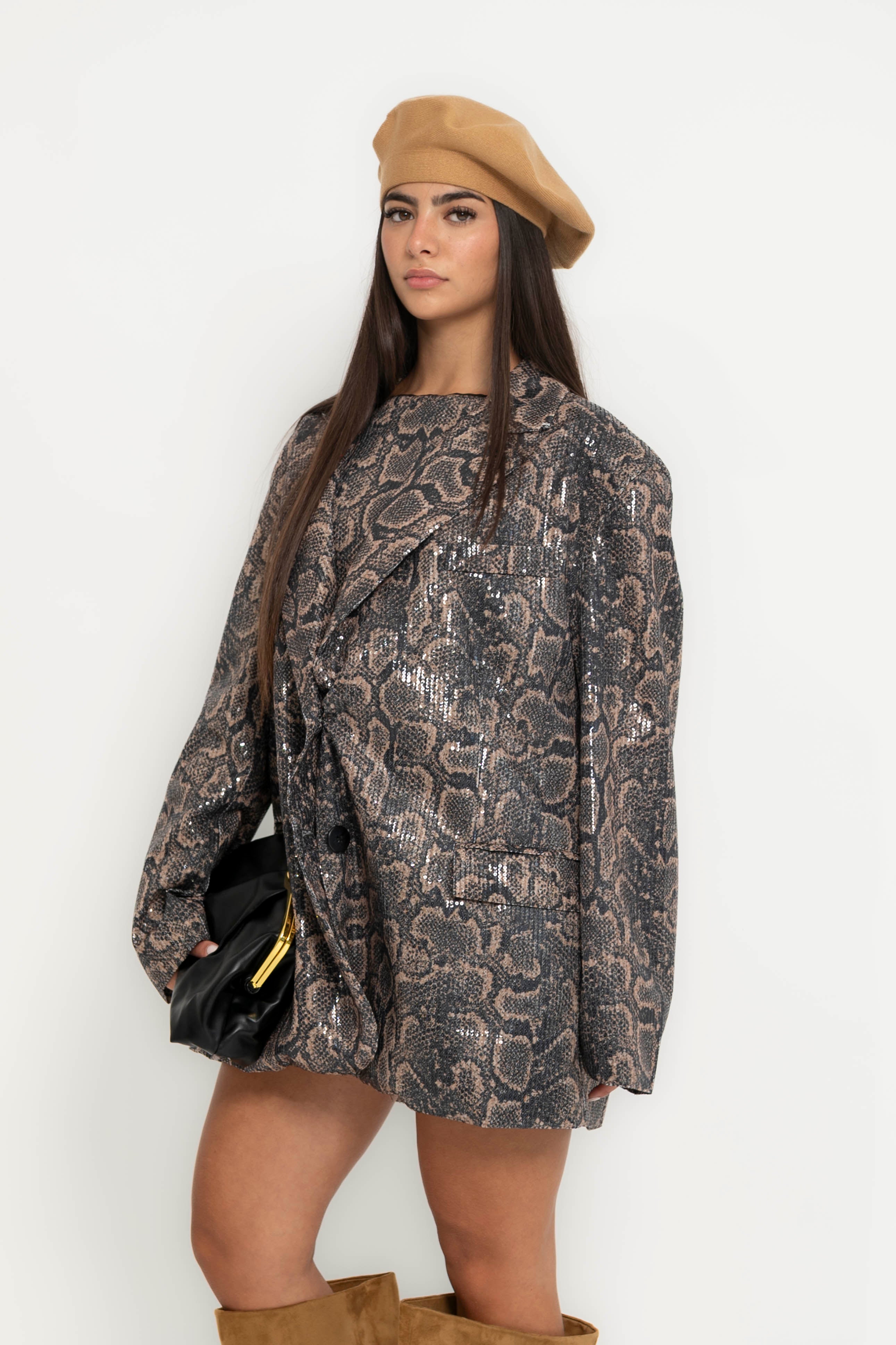 Blazer oversize pitonato Lumina